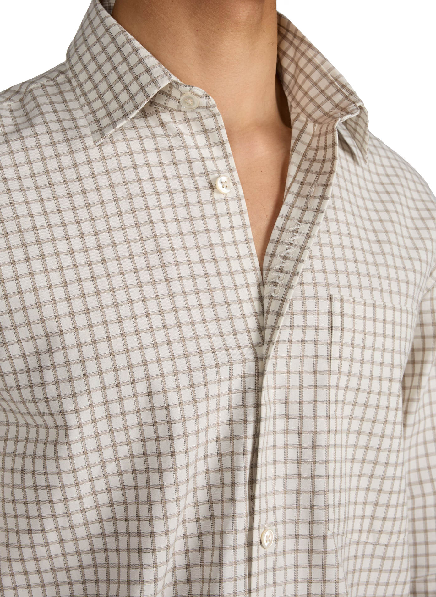 Chemise ample à carreaux en coton ANNARR Beige