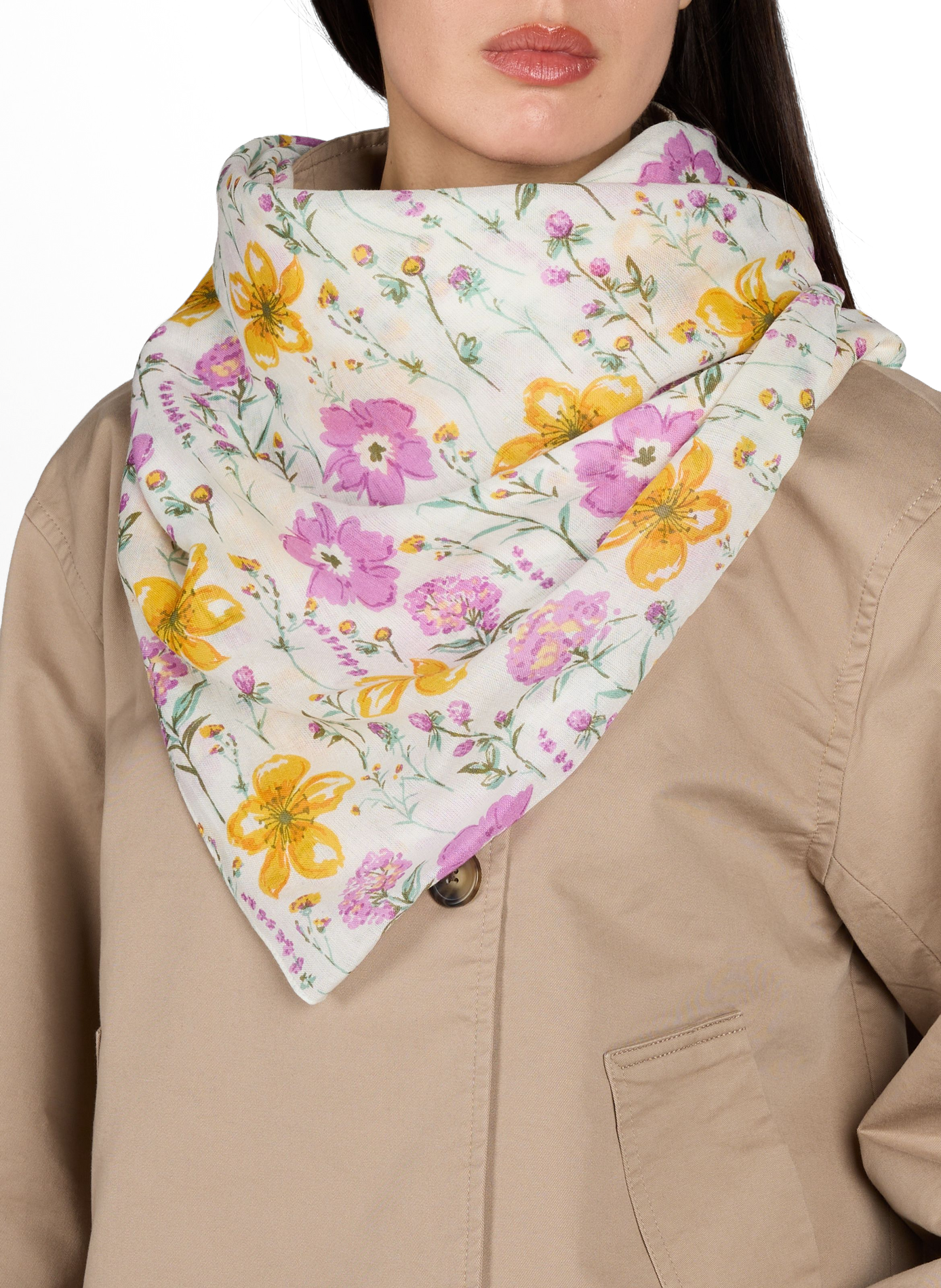 Floral printed stole AU PRINTEMPS PARIS Multicolour