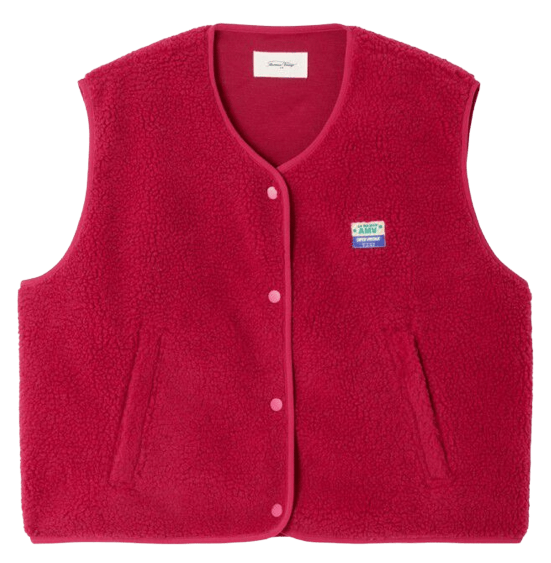 Gilet col rond molletonné sans manches hoktown AMERICAN VINTAGE Rouge
