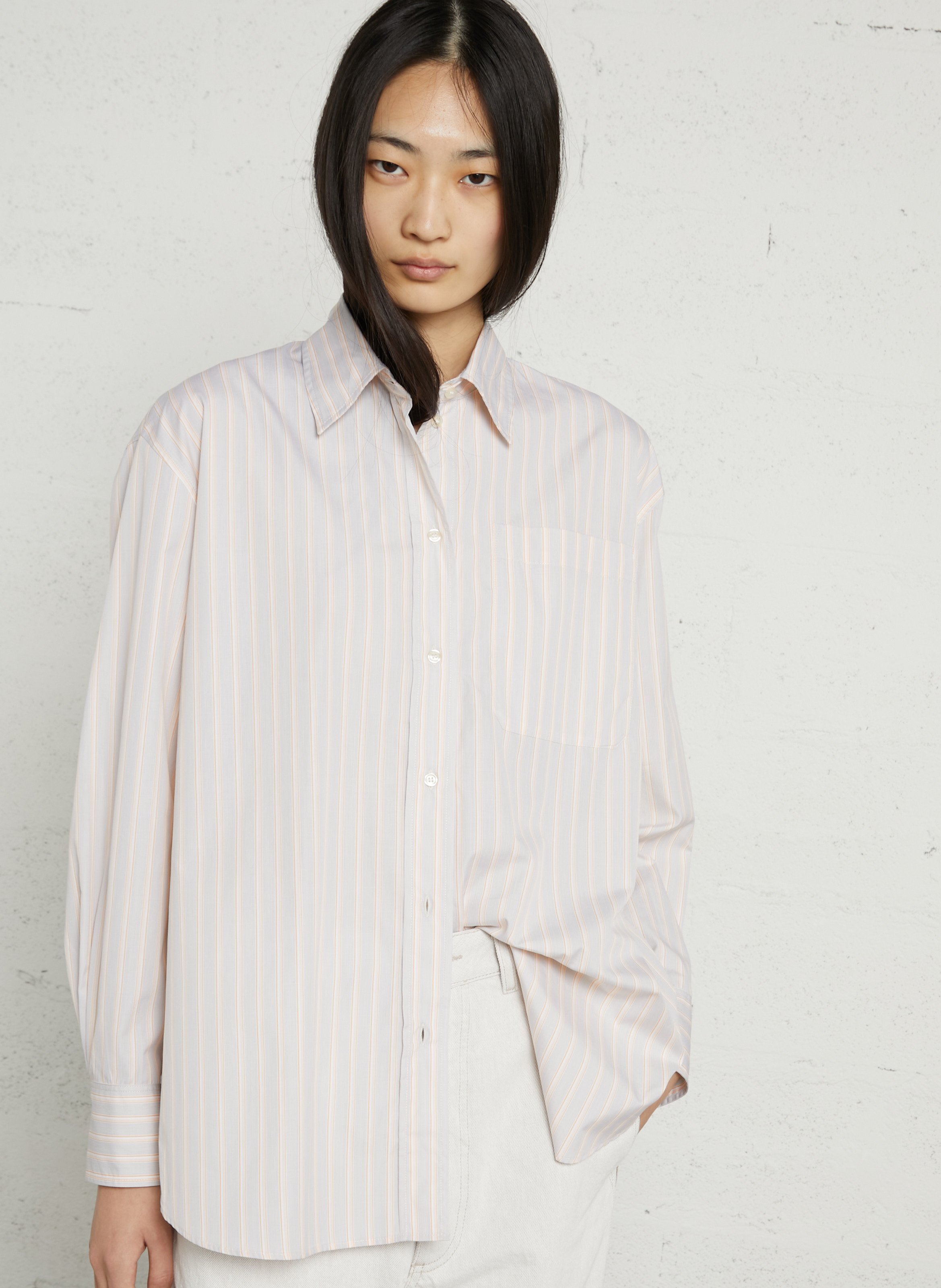 Chemise à rayures col classique carlotta SOEUR Orange