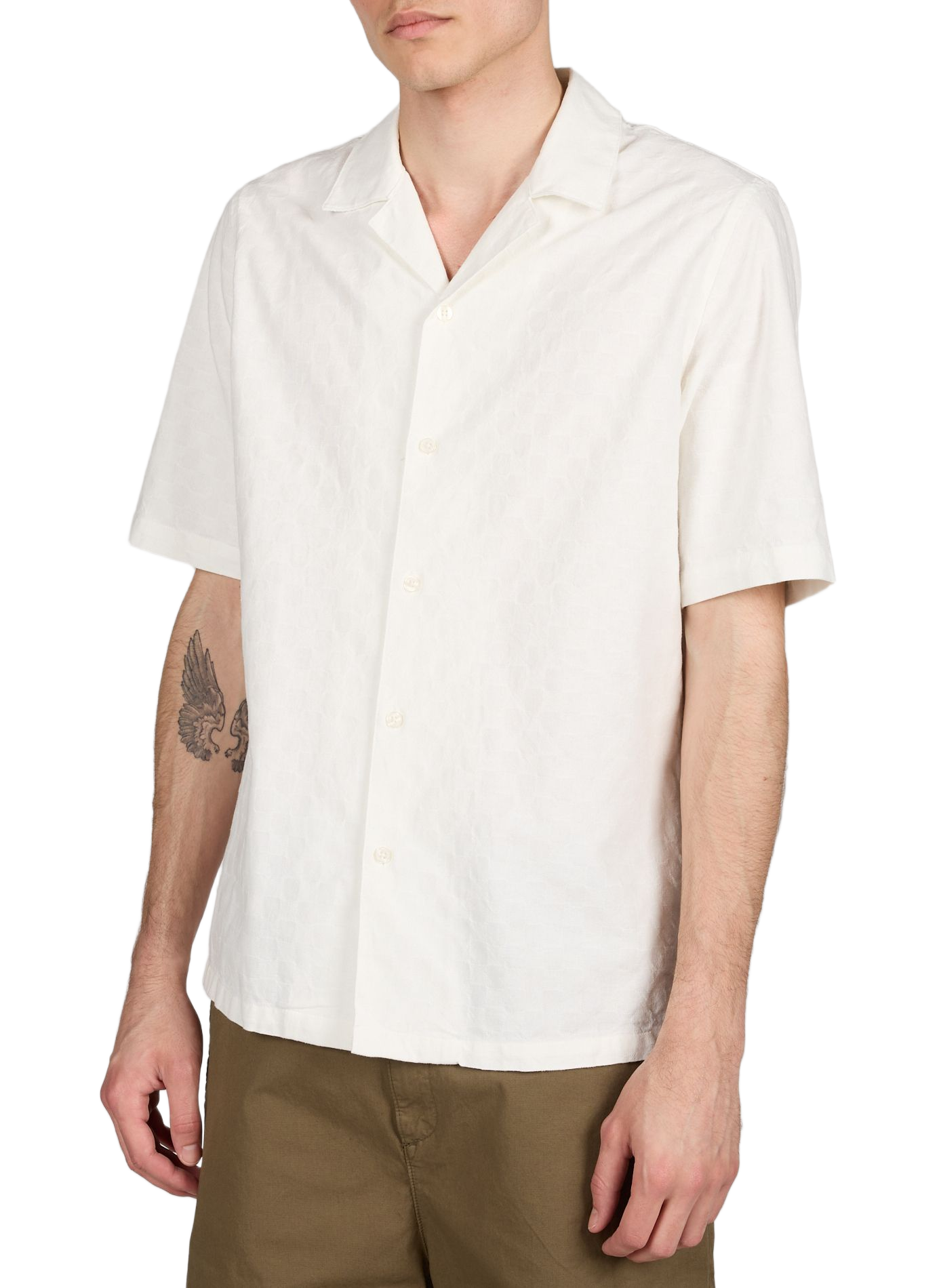 Chemise droite col cubain en coton bio SAMSOE SAMSOE Blanc