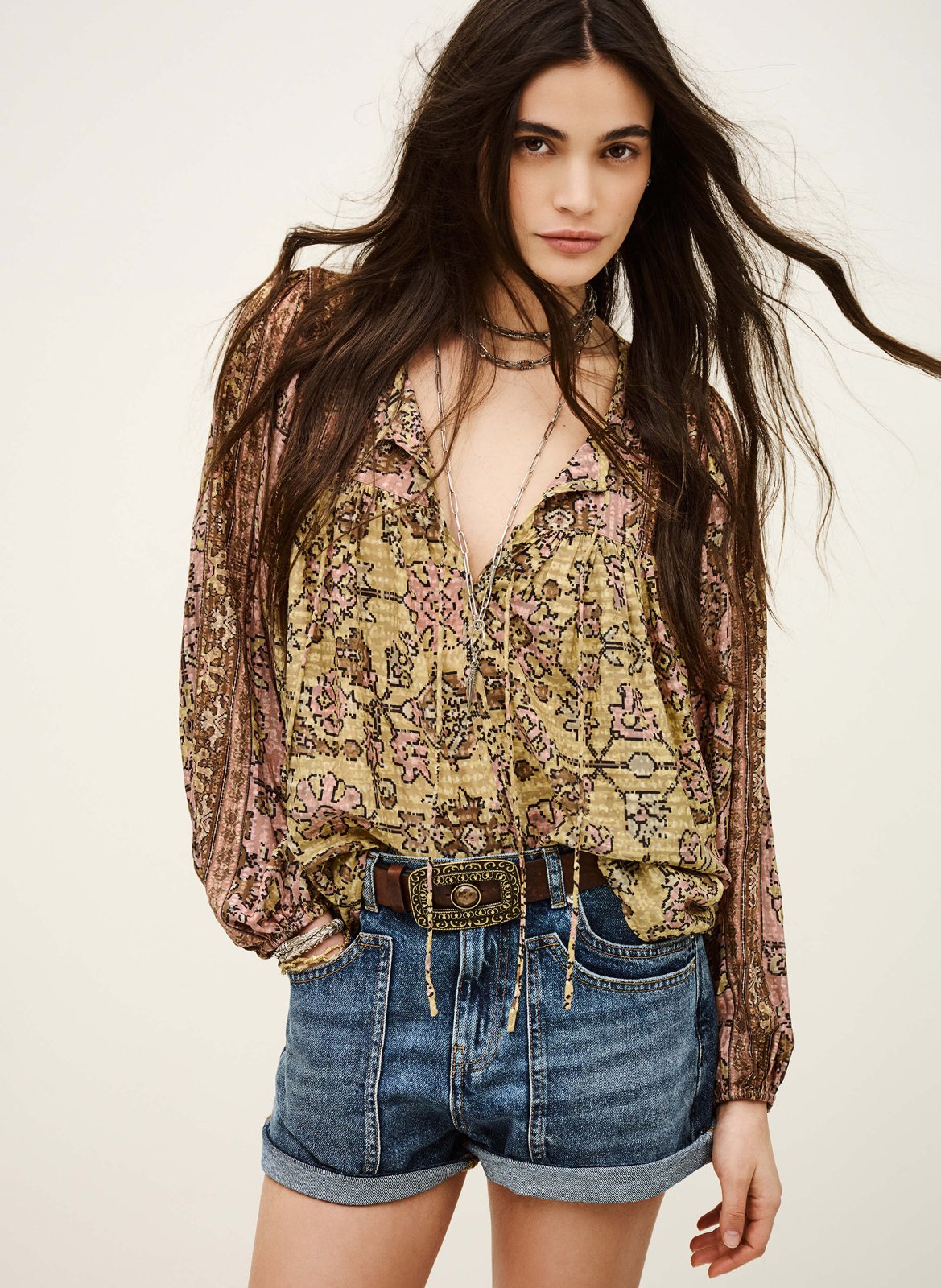 Blouse ample imprimée pamila  Jaune