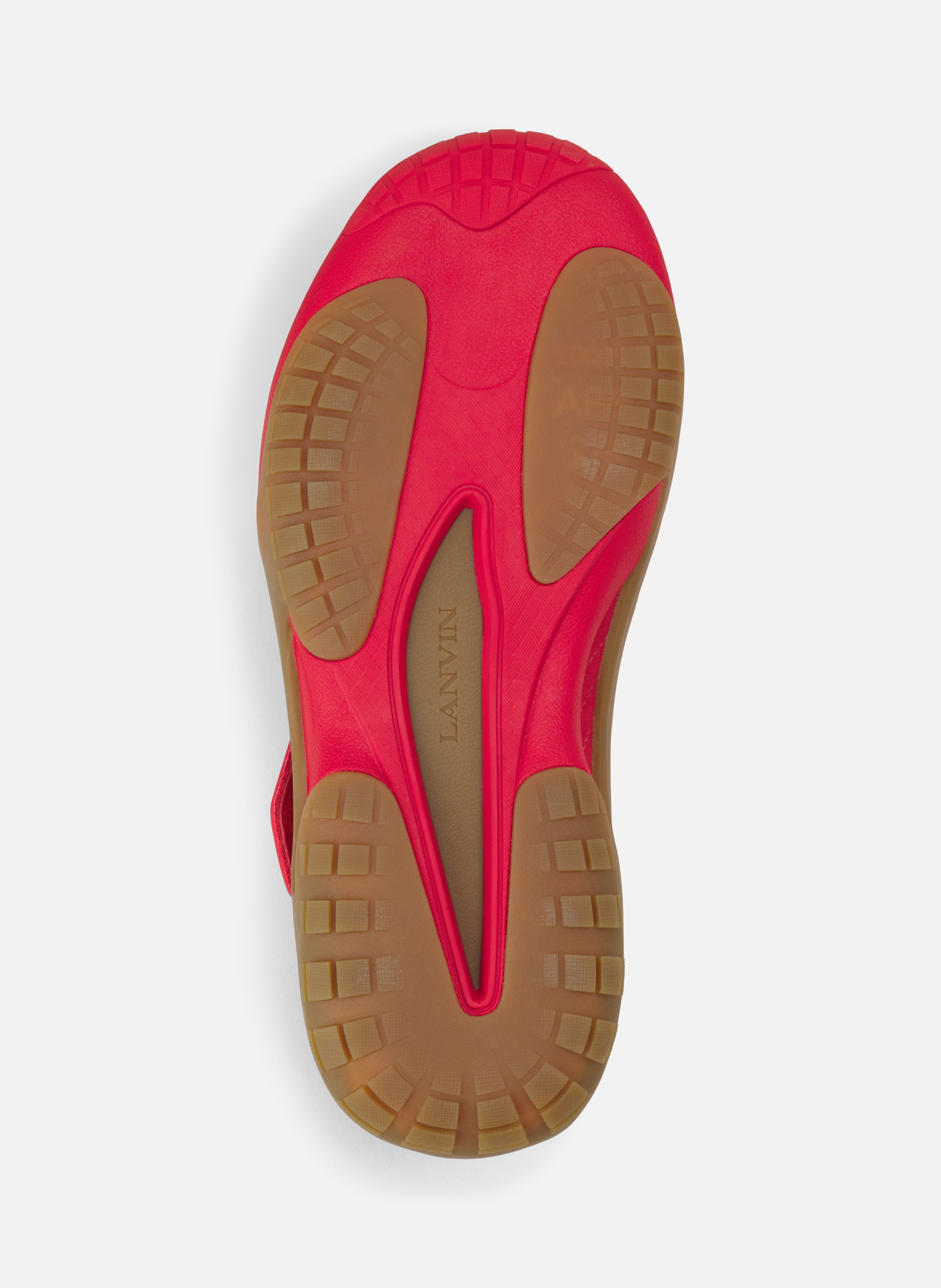 Sneaker lnv1 en suede tricote LANVIN Rouge