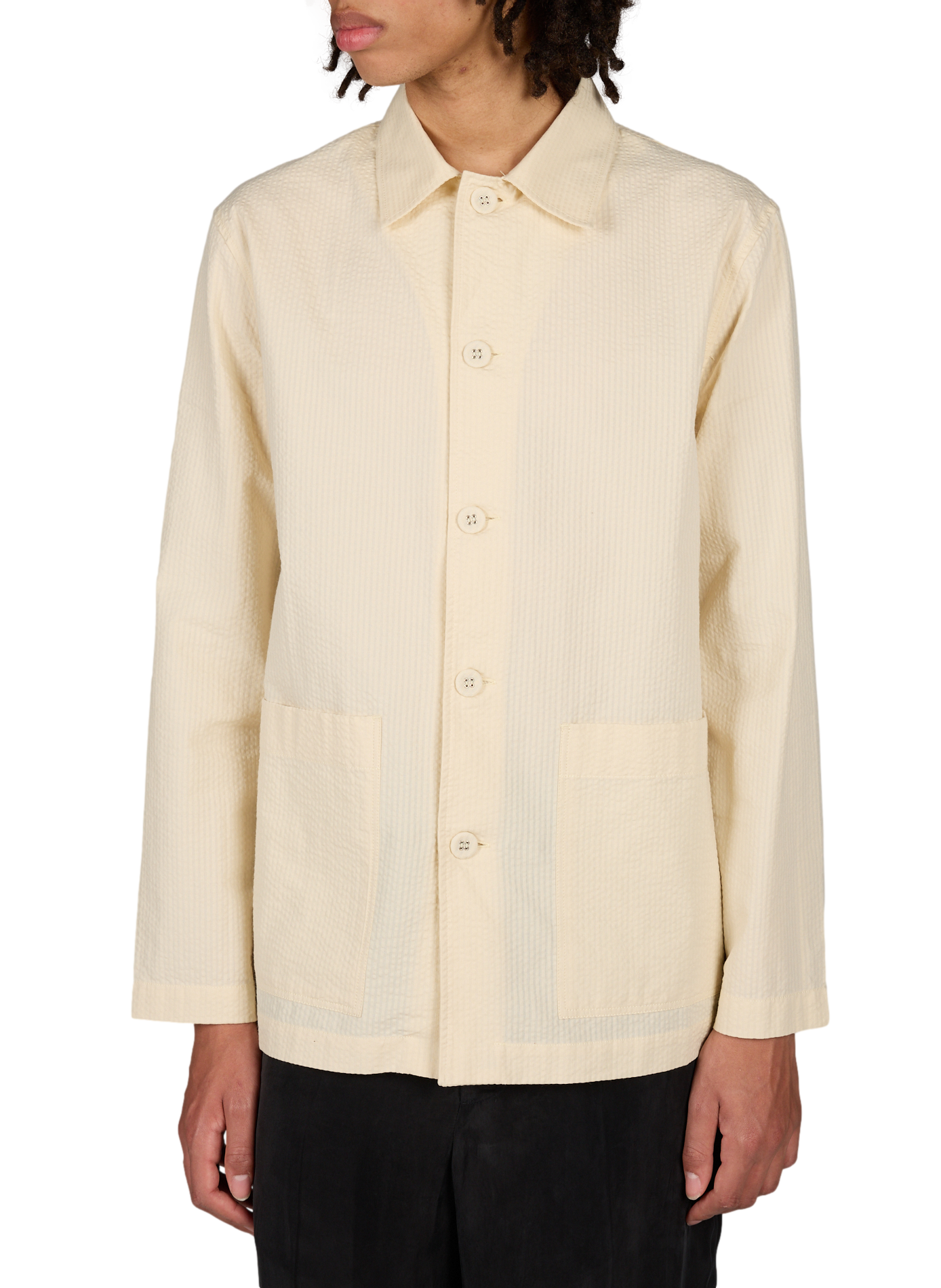 Chemise col classique manches contrastantes en coton OFFICINE GENERALE Beige