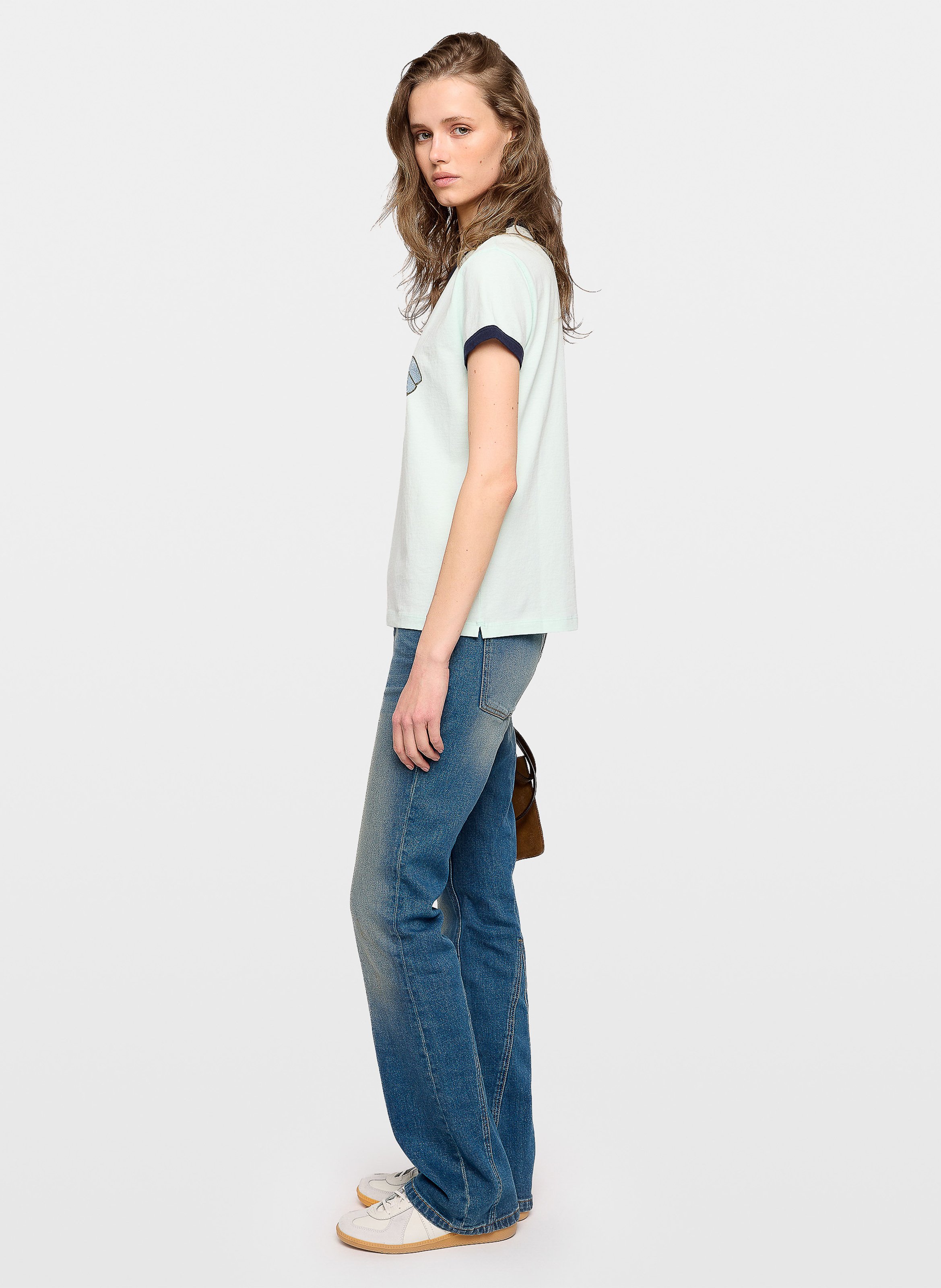 Tee-shirt col rond en coton bio walk ZADIG&VOLTAIRE Bleu