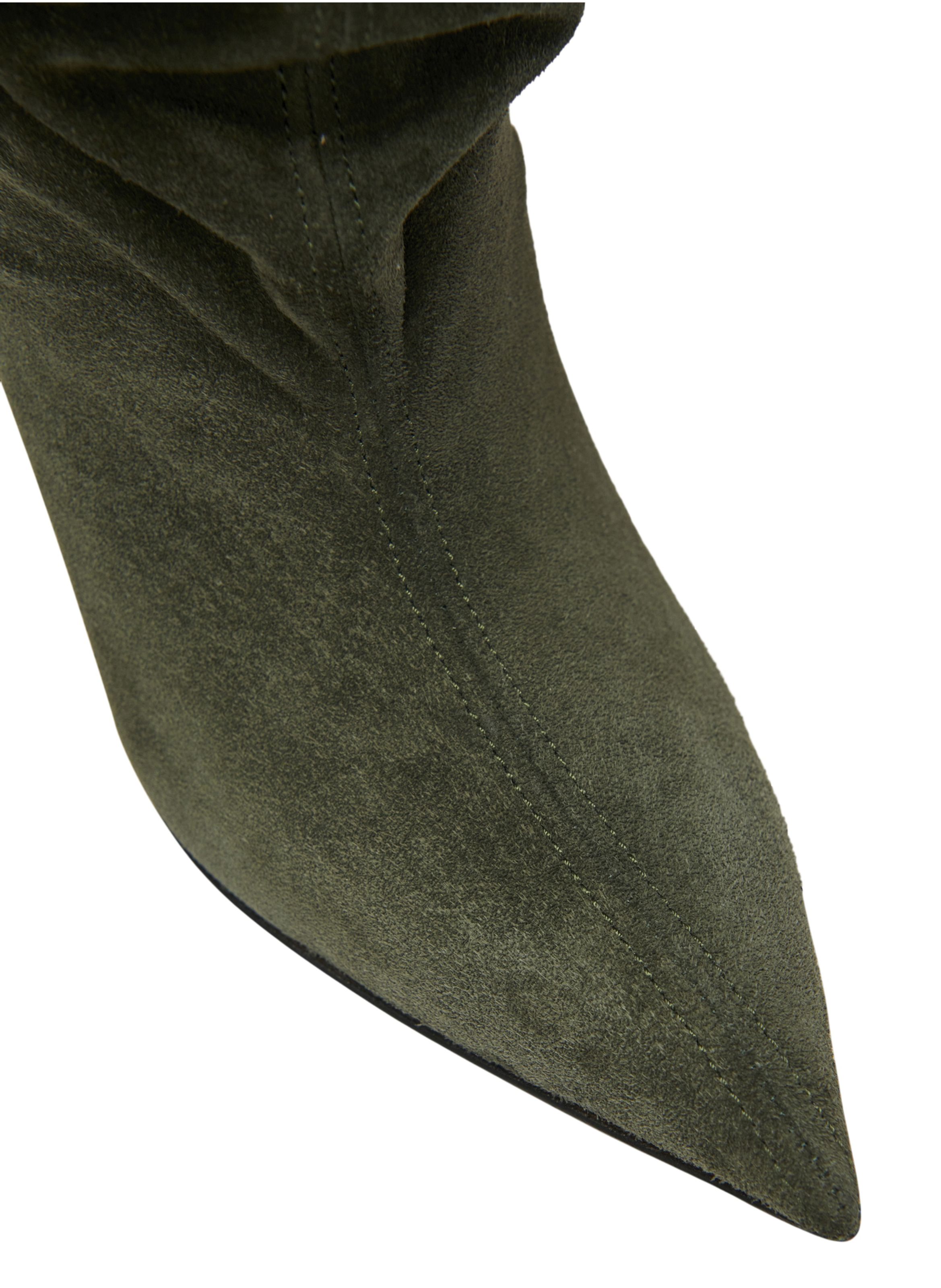 Cuissardes wedge en cuir suédé BALMAIN Vert