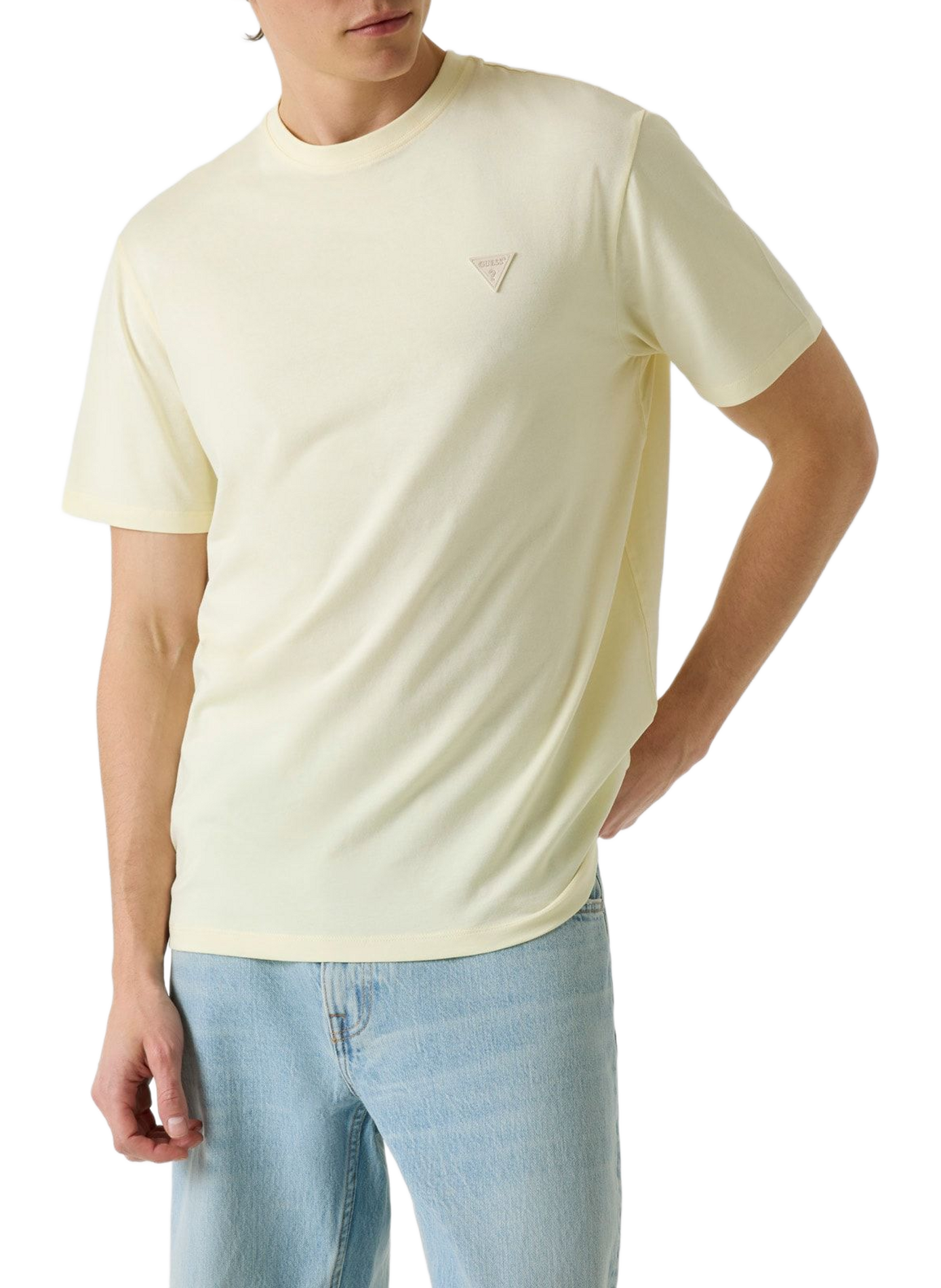 T-shirt droit en coton mélangé GUESS Yellow