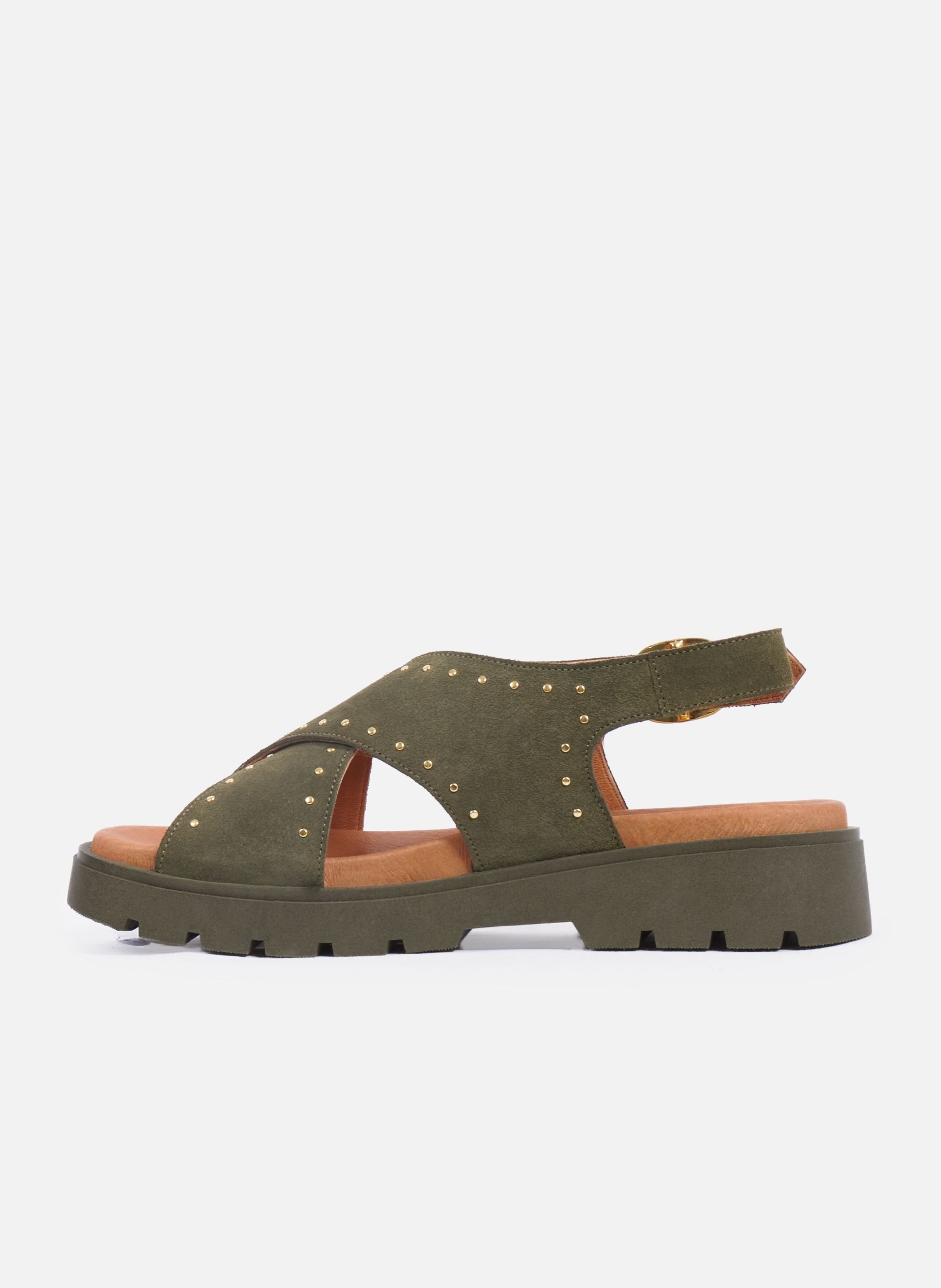 Sandalen van zacht suède leer JULES & JENN Kaki