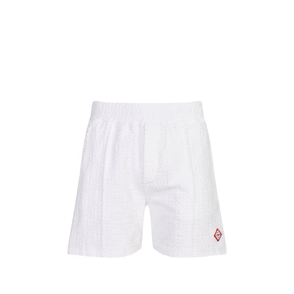 Short texturé en tissu éponge en coton mélangé Short texturé en tissu éponge en coton mélangé