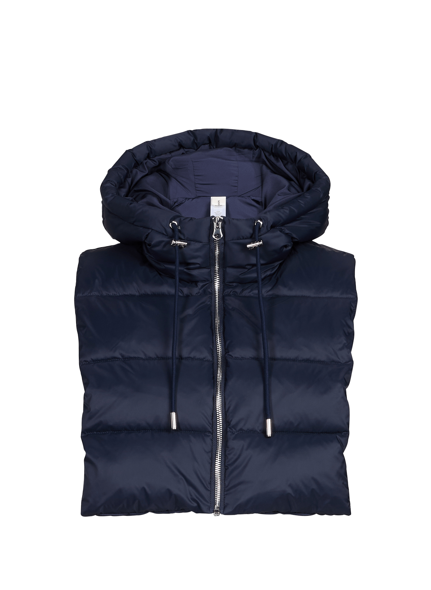 Short sleeveless hooded puffer jacket SAISON 1865 Blue