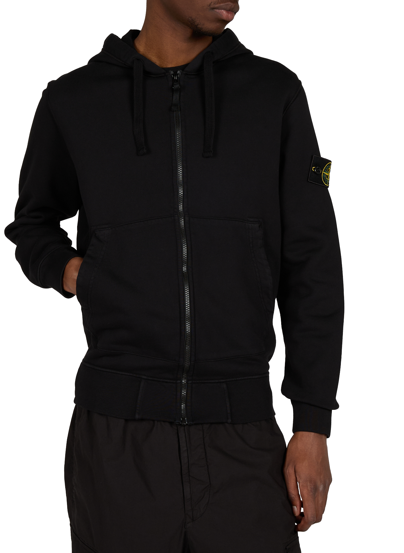 Zip-up hoodie STONE ISLAND Black