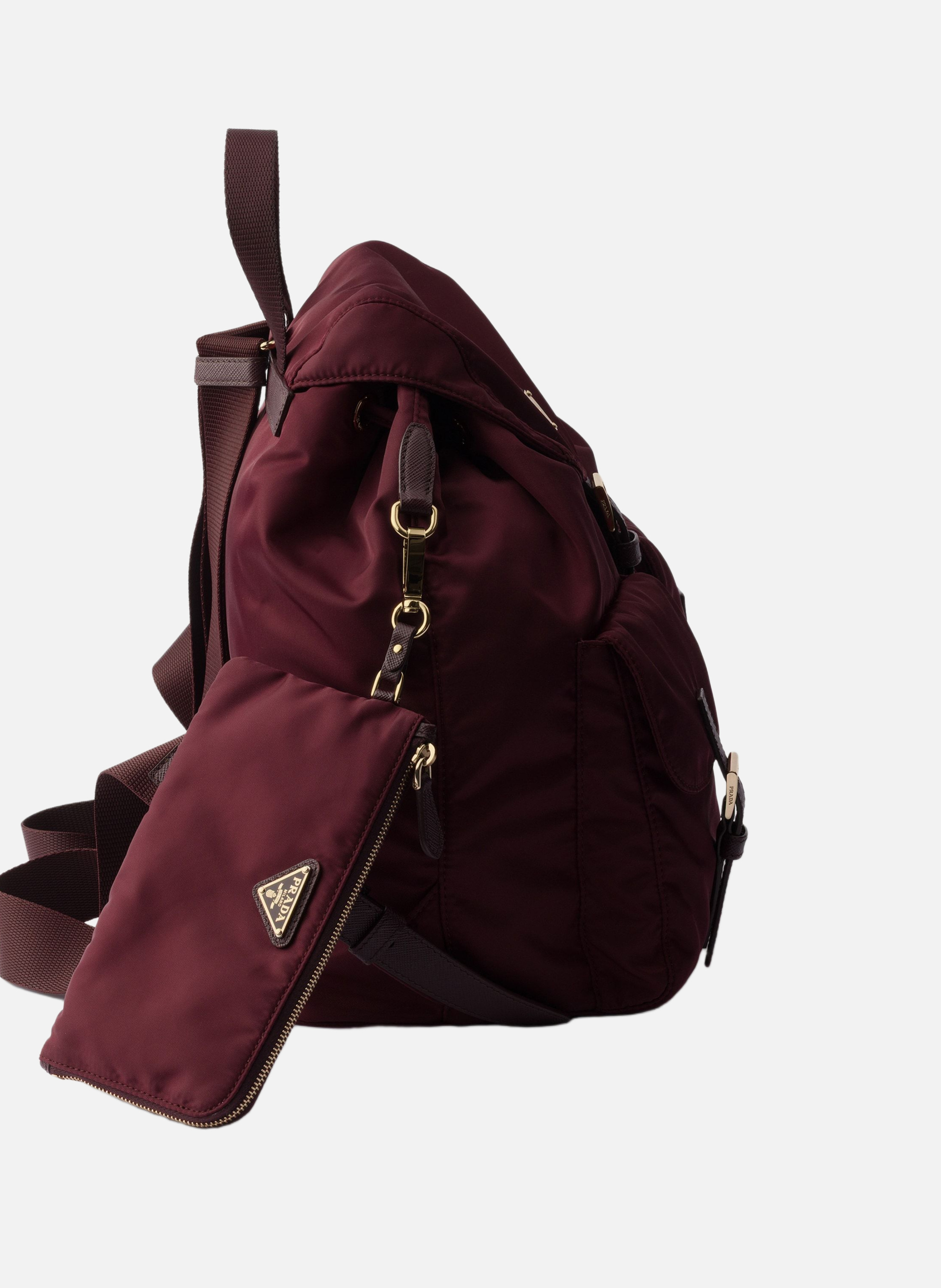 Sac à dos moyen en re-nylon PRADA Rouge