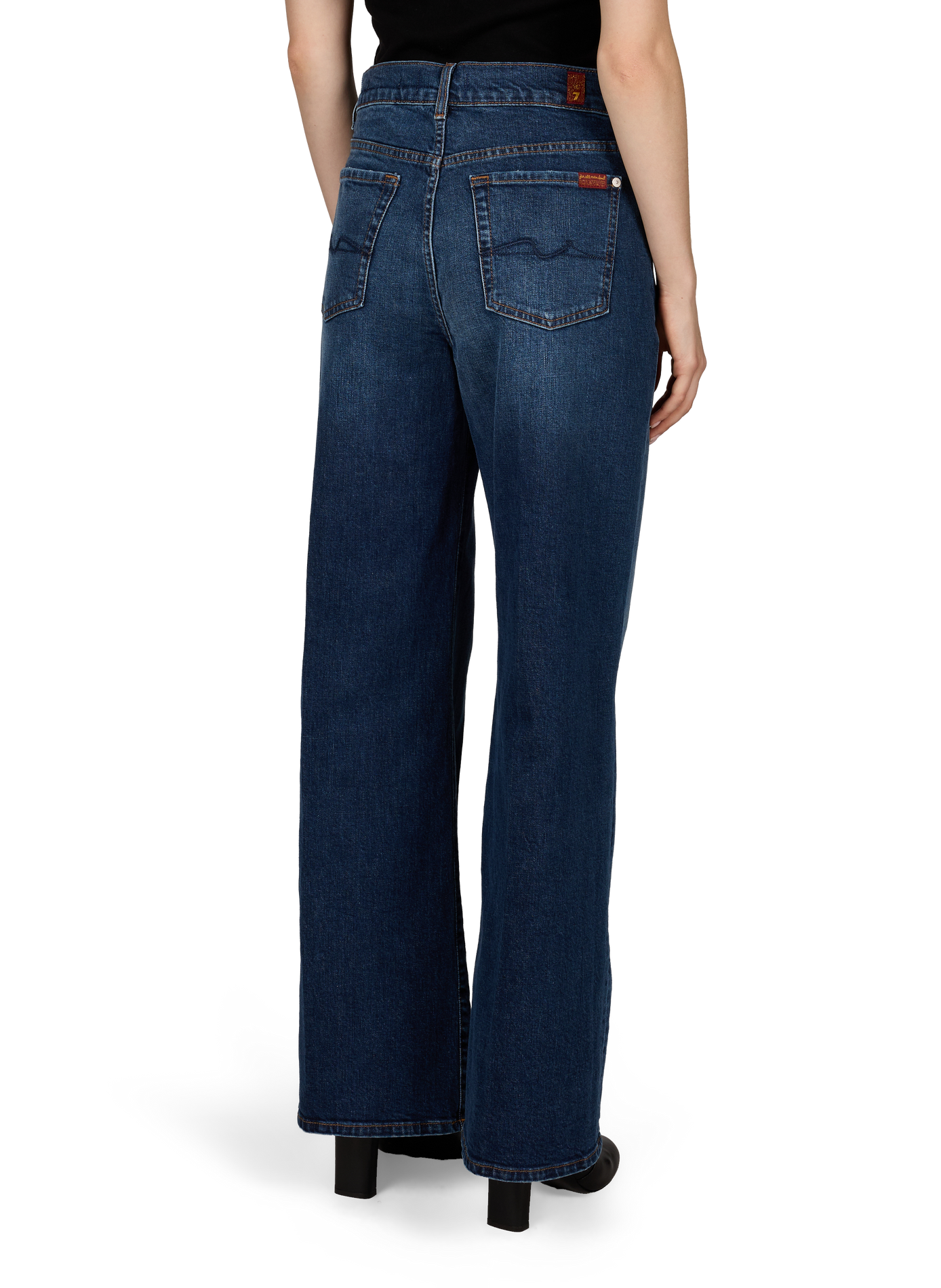 Jean Lotta Tailorless en denim de coton mélangé 7 FOR ALL MANKIND Bleu