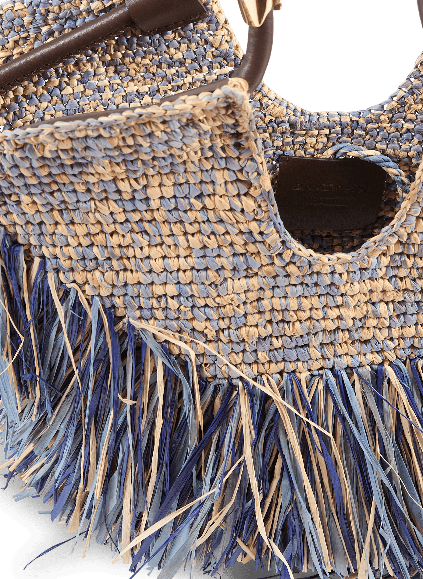 Goldent raffia handbag ZIMMERMANN Blue