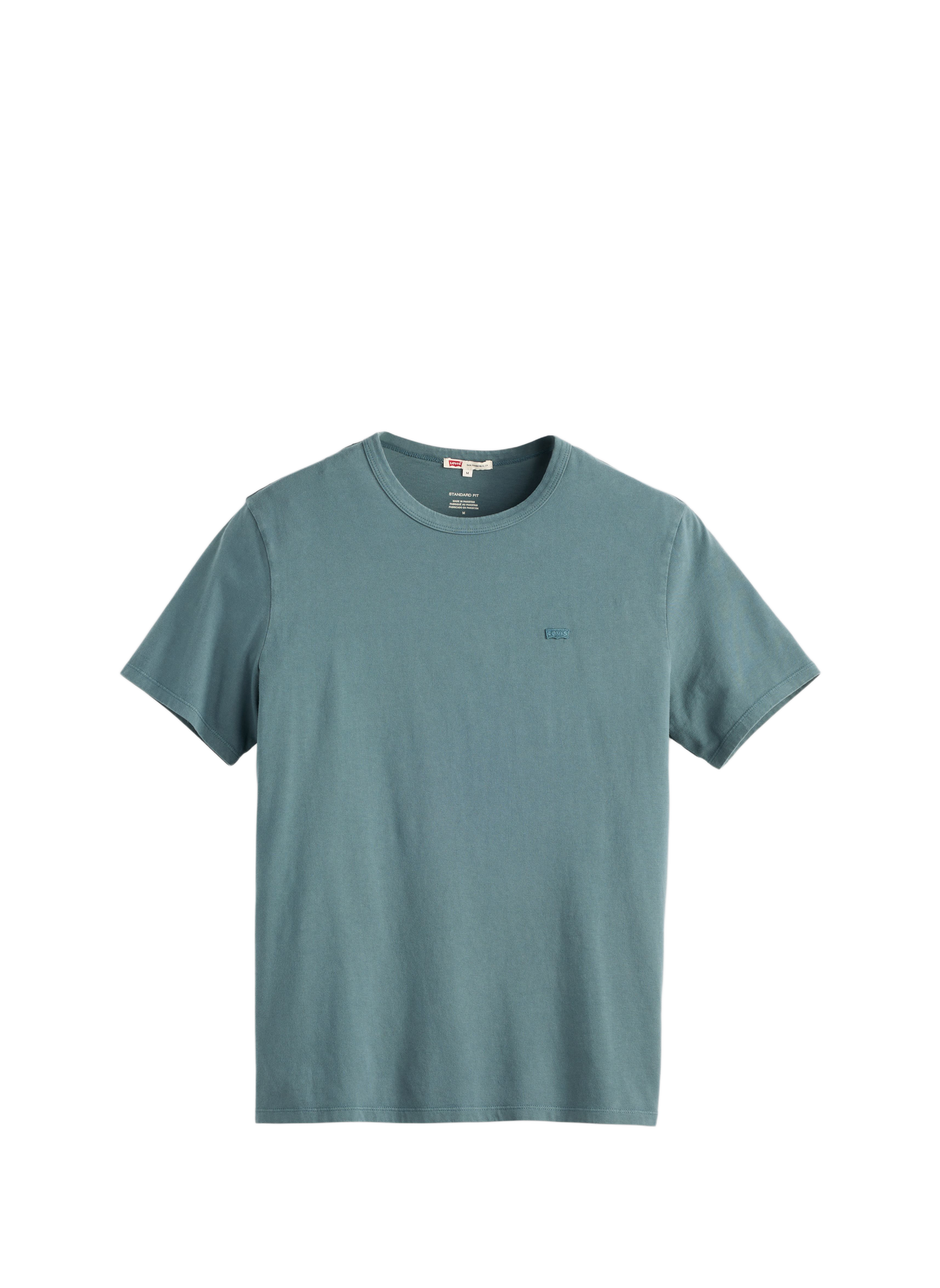 Straight round neck cotton T-shirt  Garment dye dark slate