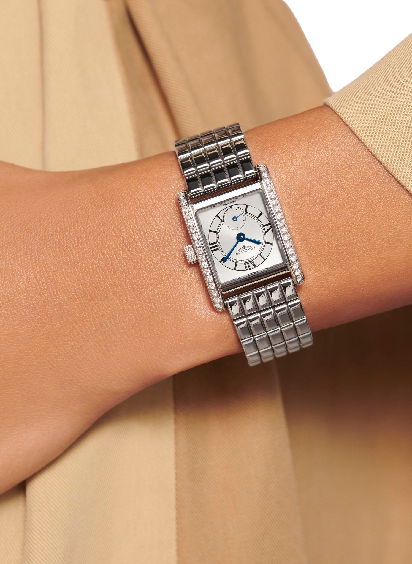 Montre quartz Longines DolceVita 2023 en acier inoxydable LONGINES Blanc