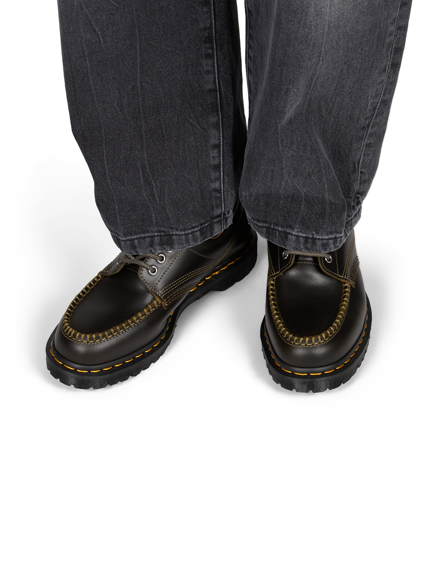 Zapatos Derby Lowell con pespuntes contrastantes DR. MARTENS Caqui