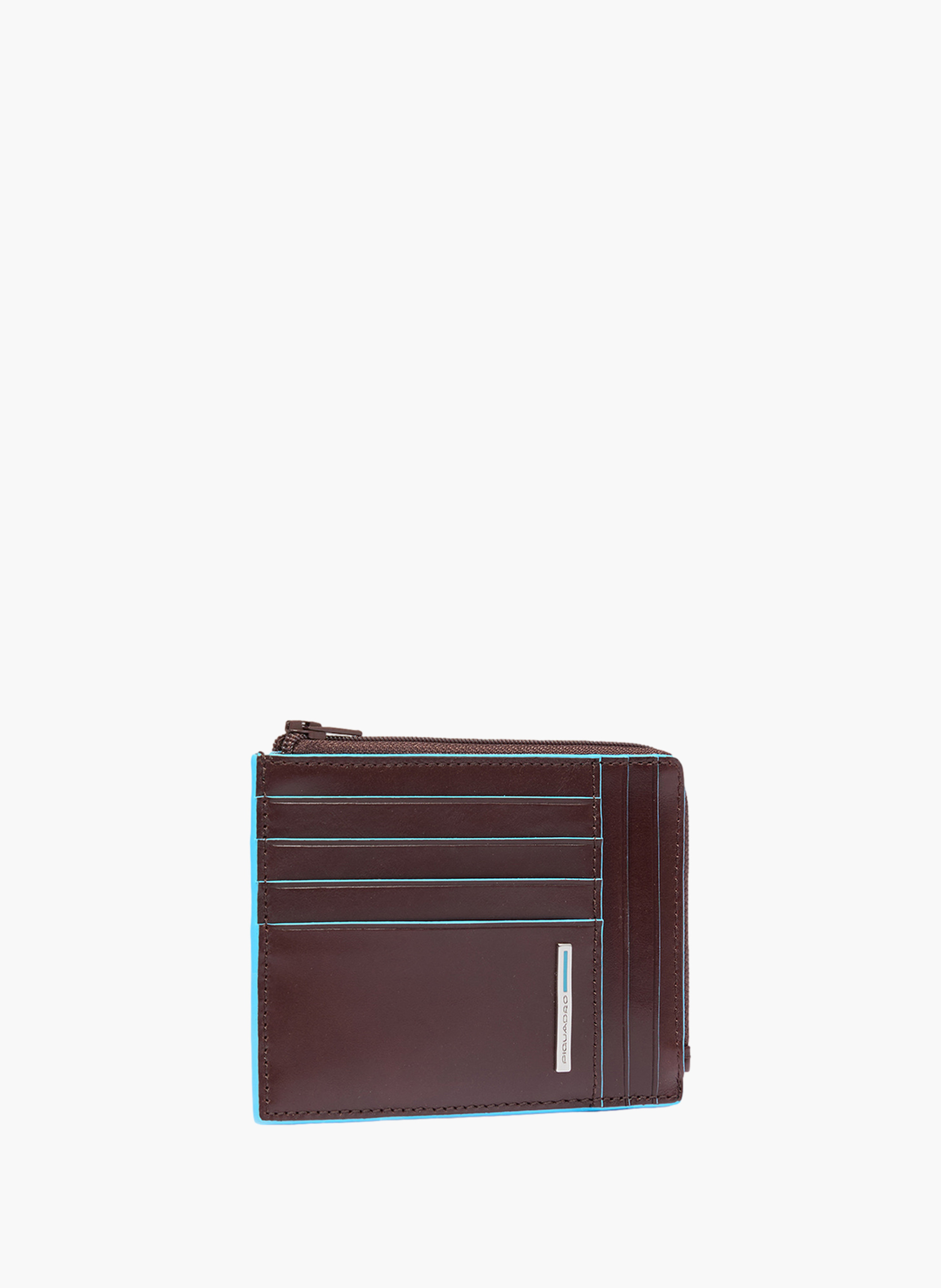 Portemonnee met ritssluiting voor heren met creditcardhouder. PIQUADRO Bruin