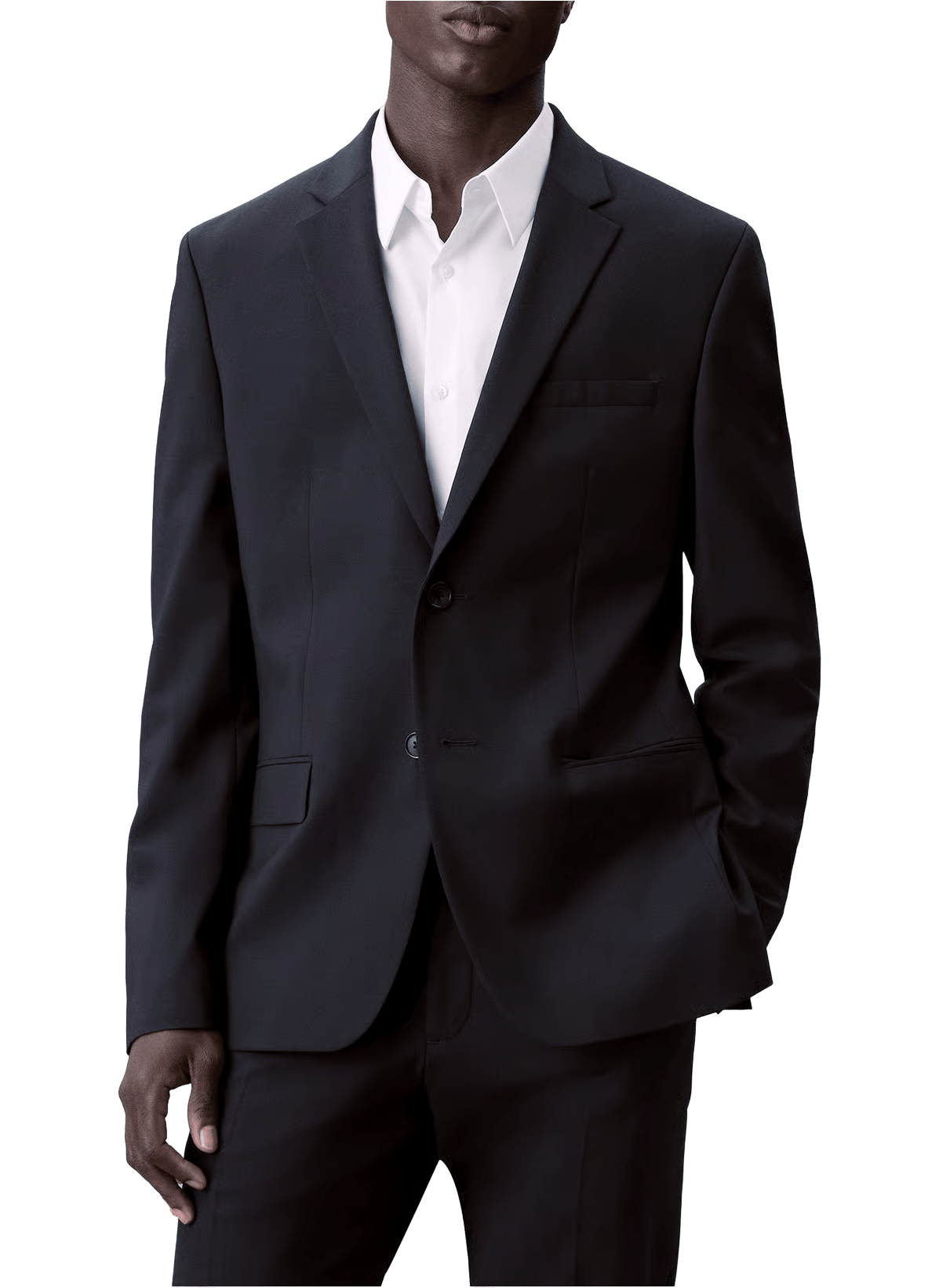Blazer droit en laine mélangée CALVIN KLEIN Bleu