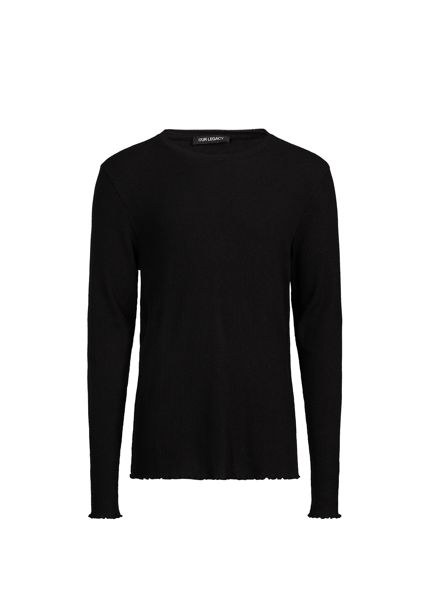 Gerader Rundhals-T-Shirt in Uni-Farbe OUR LEGACY Schwarz
