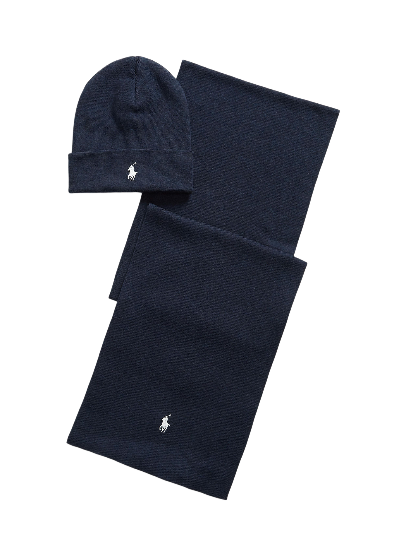 Coffret bonnet et écharpe en coton POLO RALPH LAUREN Bleu