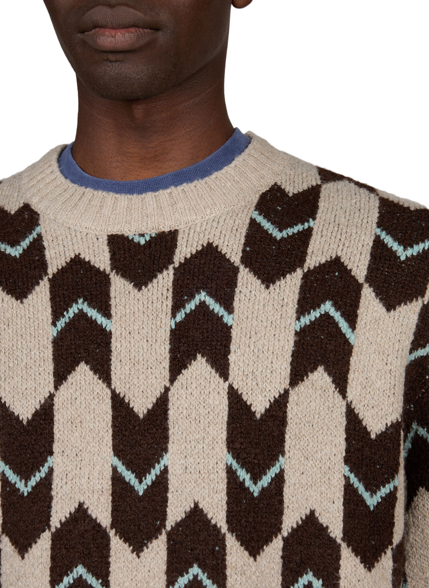 Rechte top met lange mouwen en print FARAH Bruin