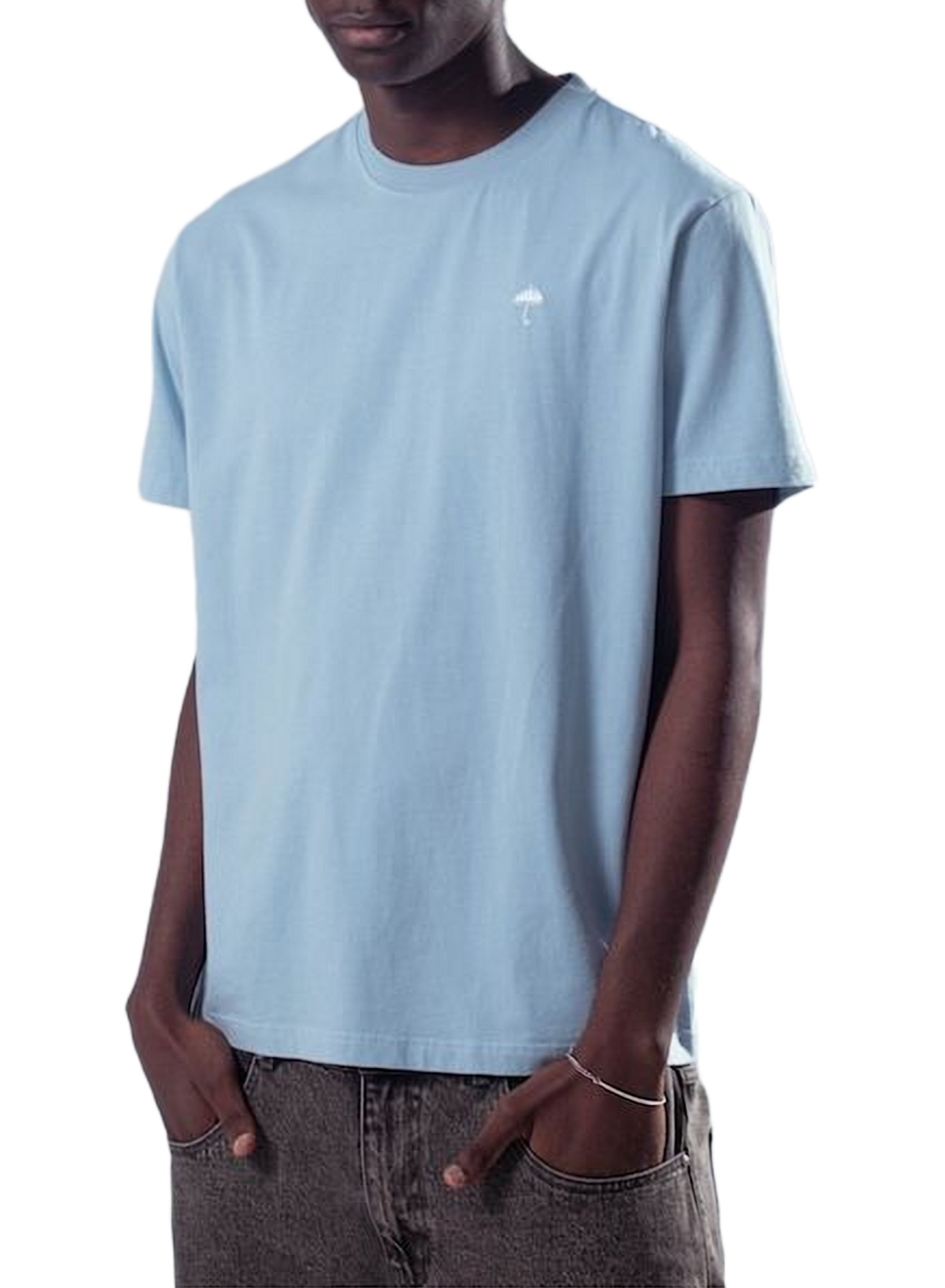 Straight T-shirt with embroidered logo | Blue HELAS CAPS Men