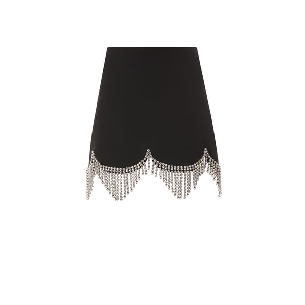 Minijupe avec cristaux en laine vierge