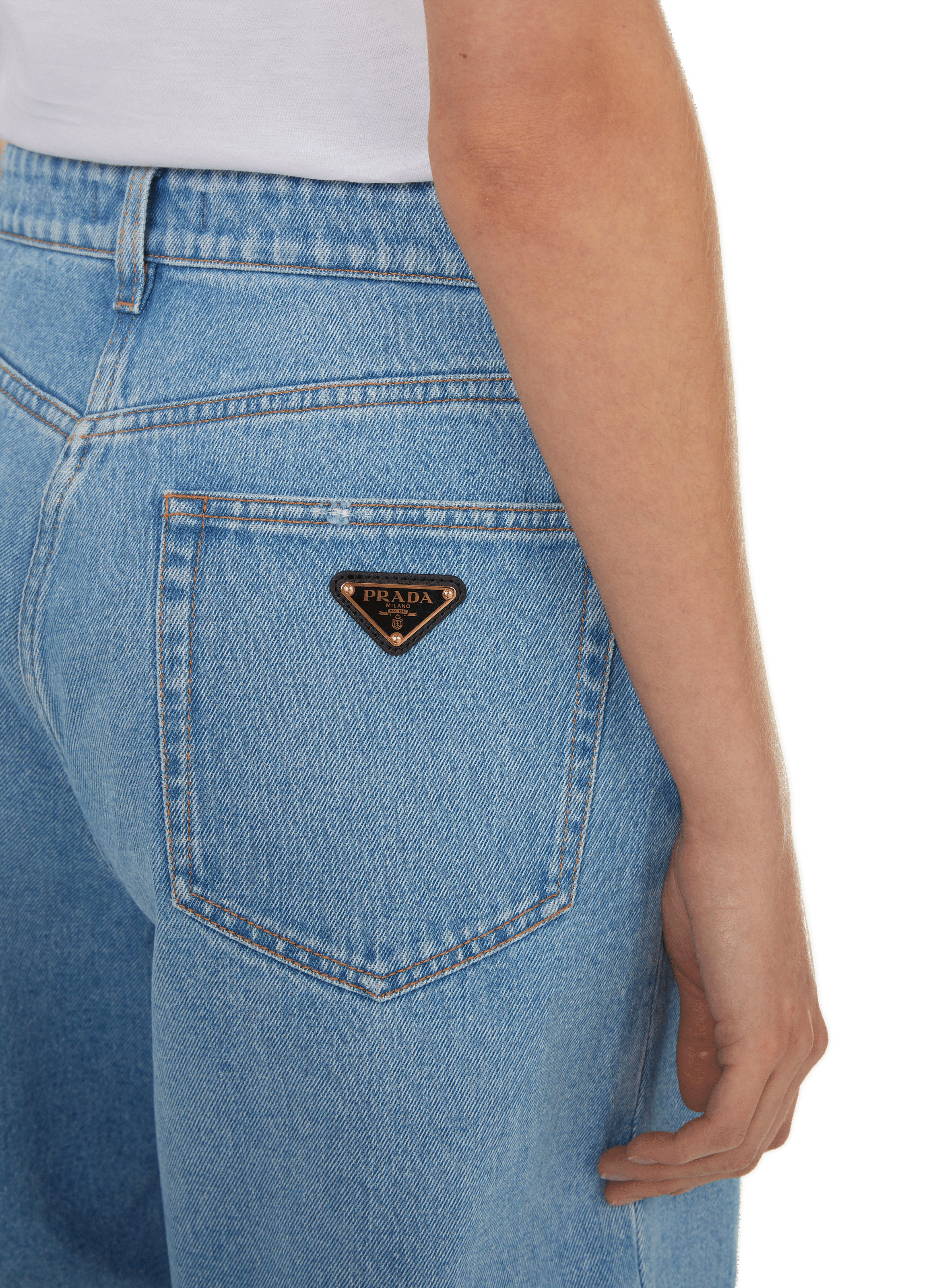 Denim Bermuda shorts PRADA Blue