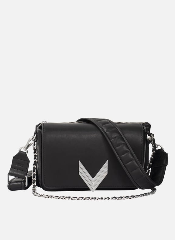 Sac bandoulière en cuir 111 romy Noir by IKKS IKKS Sac bandoulière en cuir 111 romy Noir