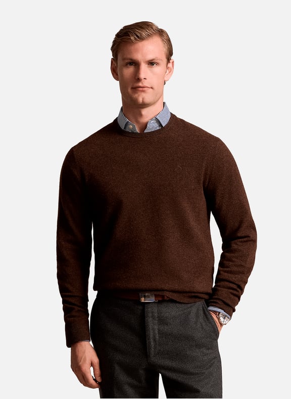Round-neck wool jumper Brown by POLO RALPH LAUREN POLO RALPH LAUREN Round-neck wool jumper Brown