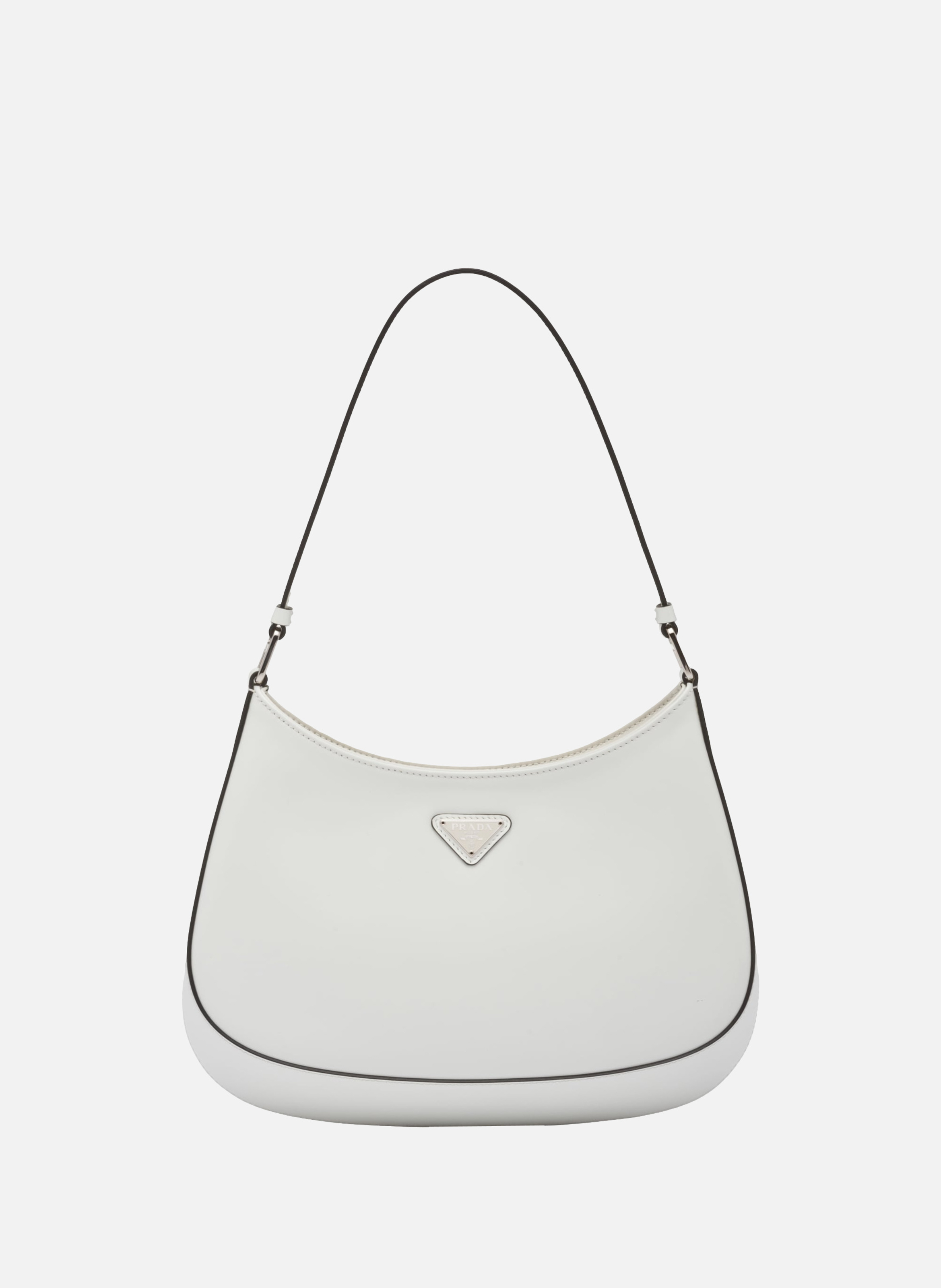 PRADA Sac porté épaule prada cleo en cuir brossé Blanc