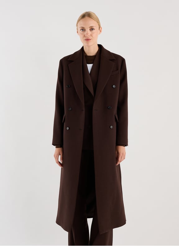 Manteau droit et ample Utah Marron by SAISON 1865 SAISON 1865 Manteau droit et ample Utah Marron