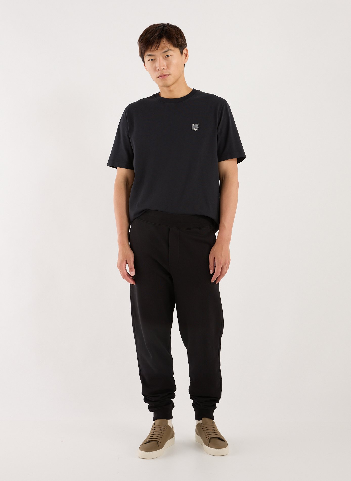 Cotton T-shirt Grey Fox Comfort MAISON KITSUNÉ Black