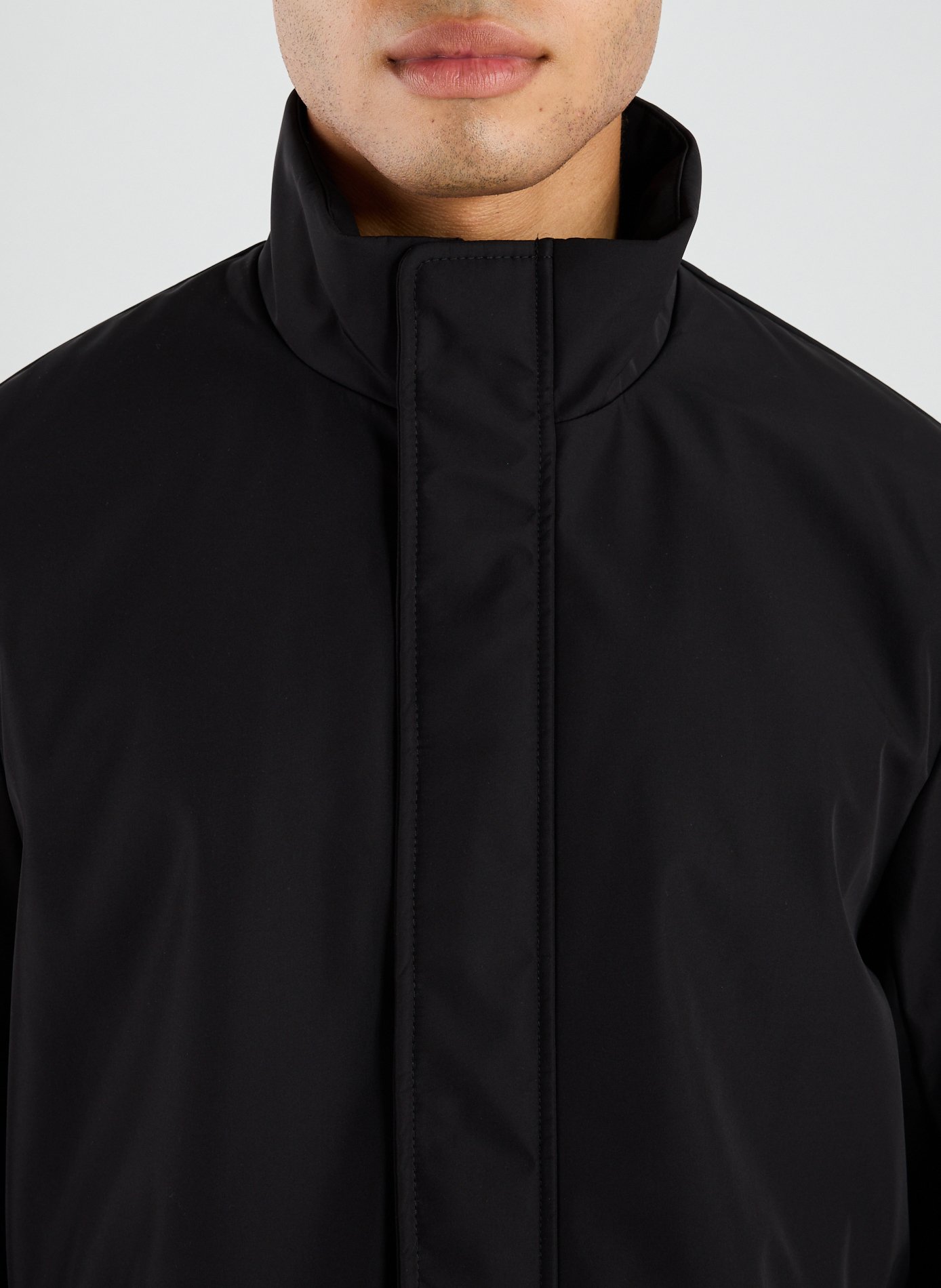 Mid-length straight trench coat ARMANI EXCHANGE Black