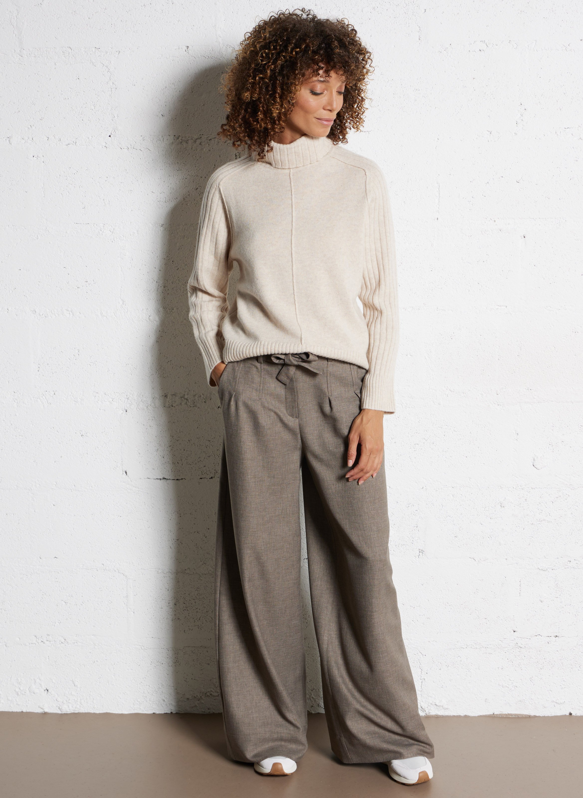 Pantalon large daisy | Gris MAISON 123 Femme