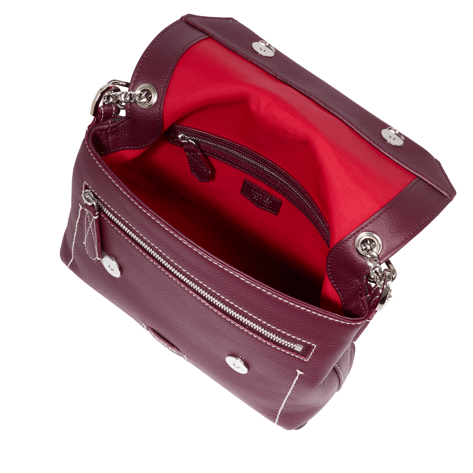 Sac rabat m ninon soft de lancel en cuir Violet