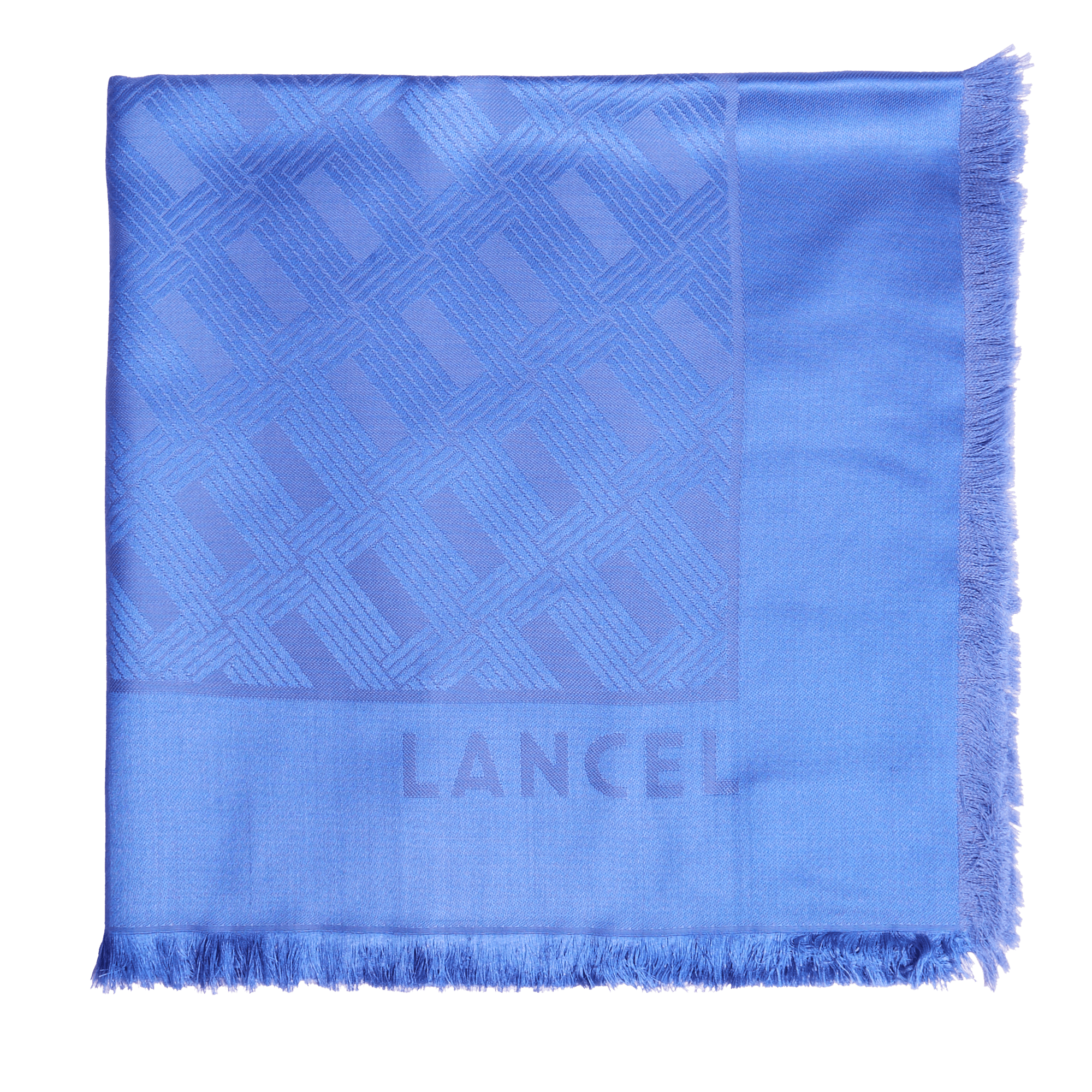 Sjaal 140 met monogrammotief van zijde LANCEL Blauw