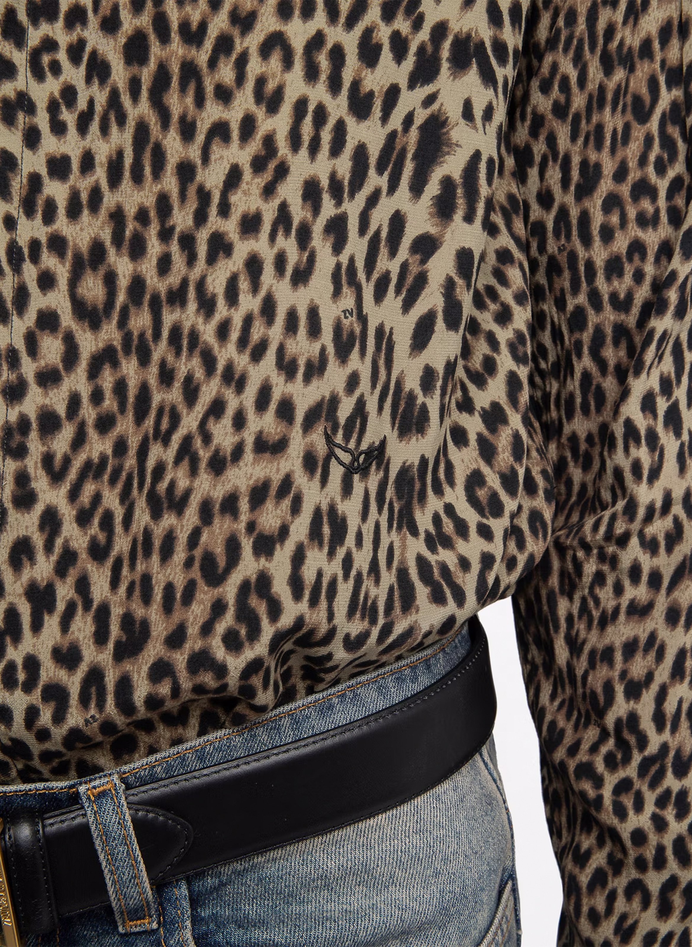 Chemise droite boutonnée à motif léopard tyric ZADIG&VOLTAIRE Vert