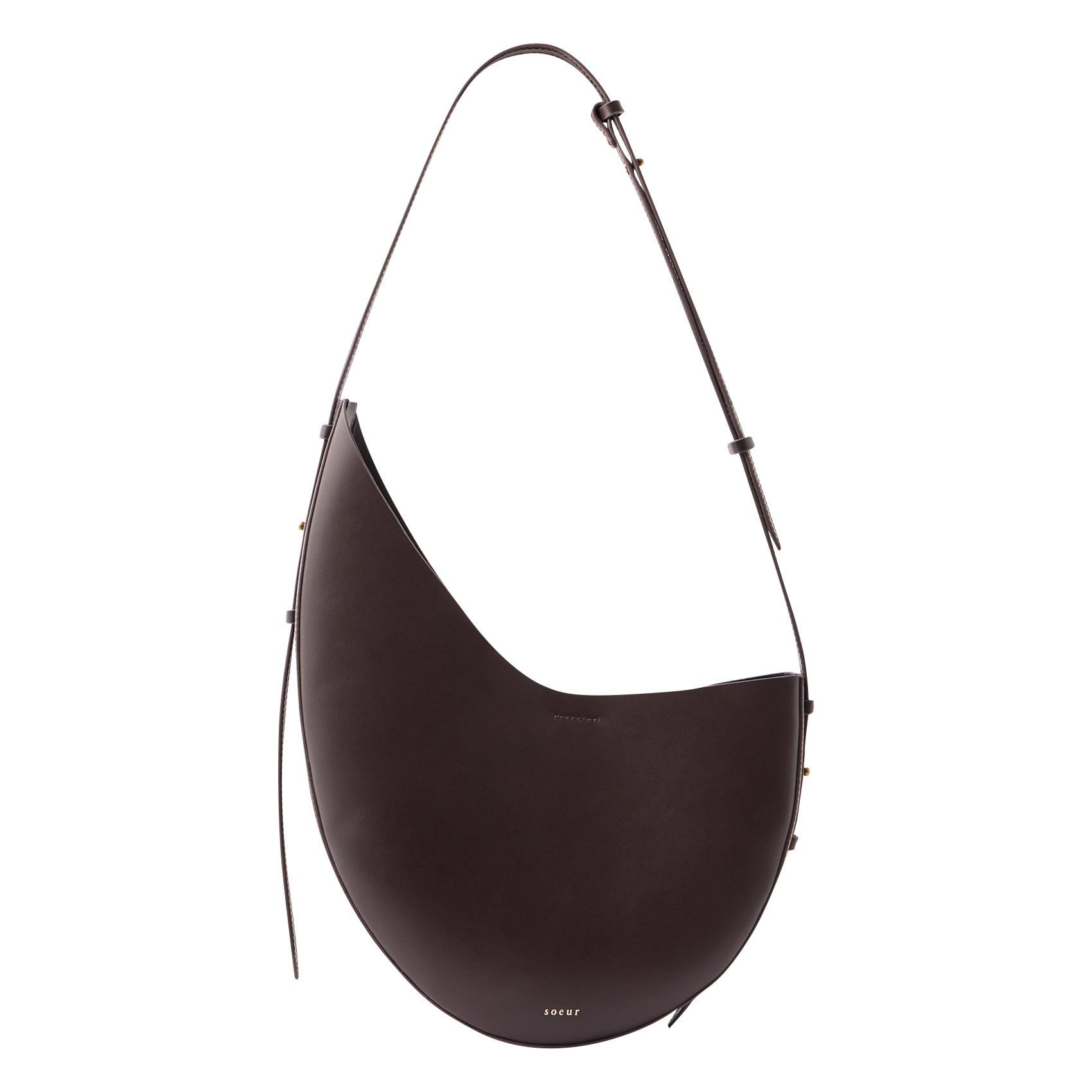 Sac bandoulière asymétrique en cuir lisse winona SOEUR Rouge