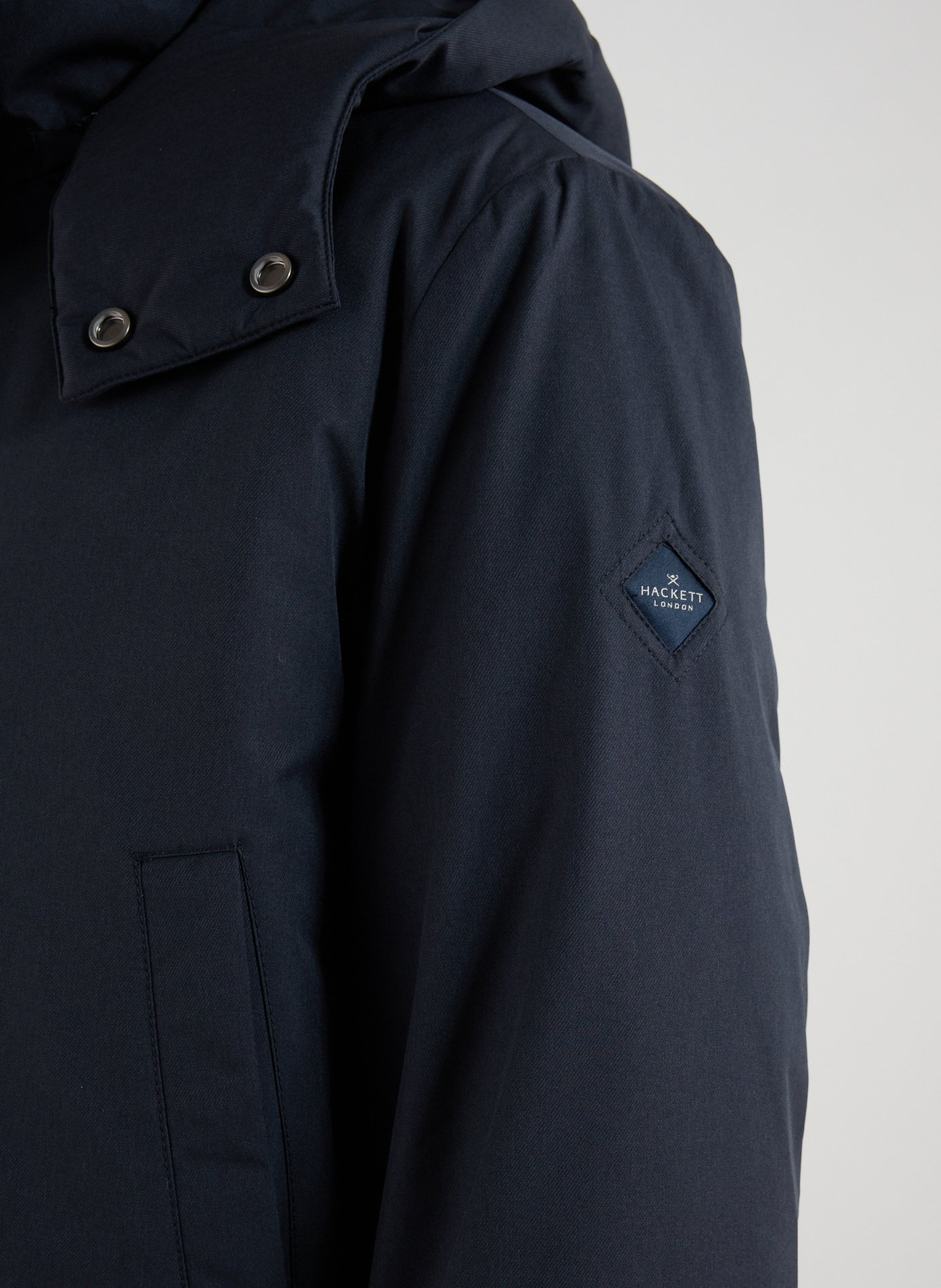 Mid-length cotton parka HACKETT Blue
