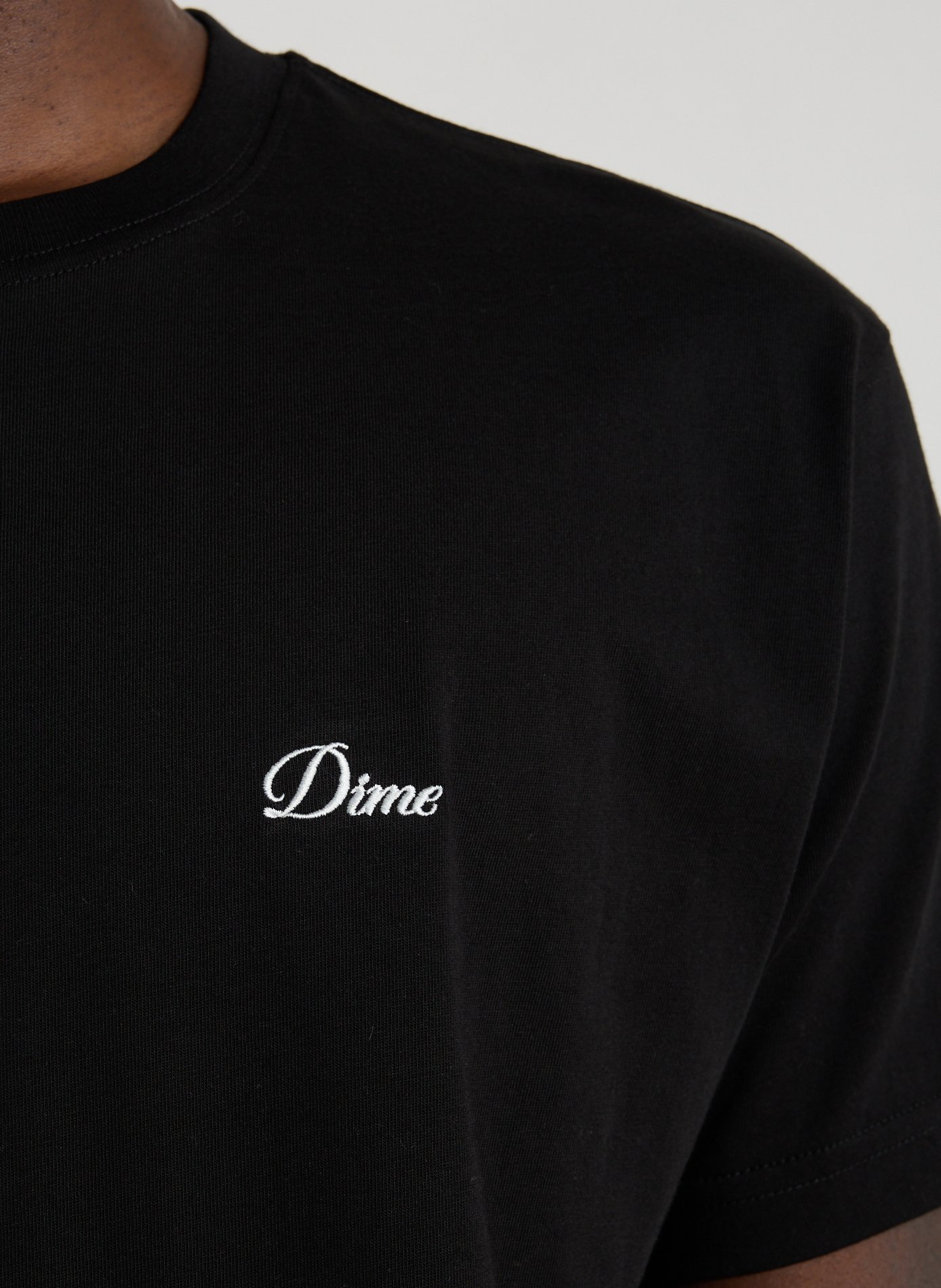 T-shirt col rond en coton DIME Noir