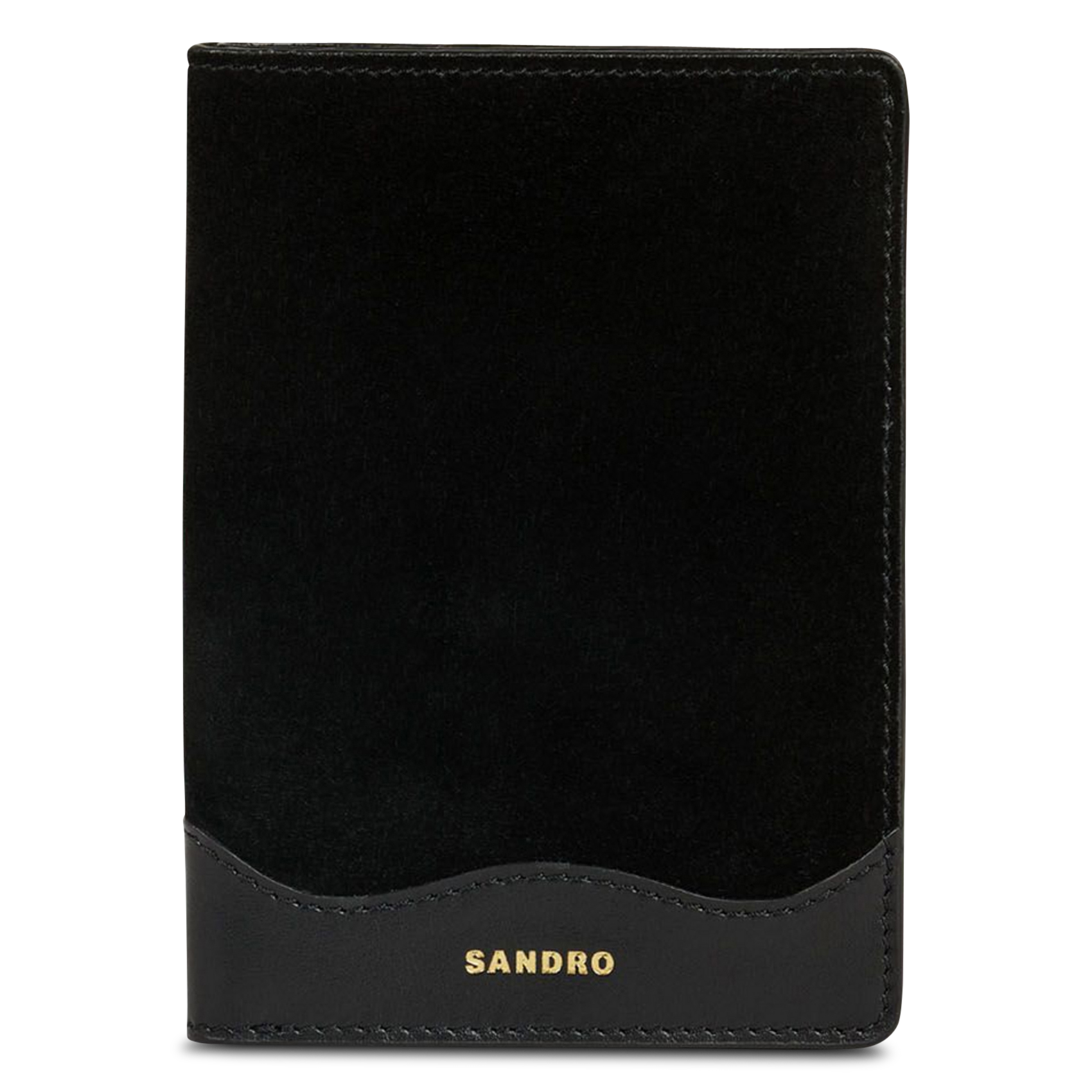 SANDRO Porte-cartes en cuir Noir