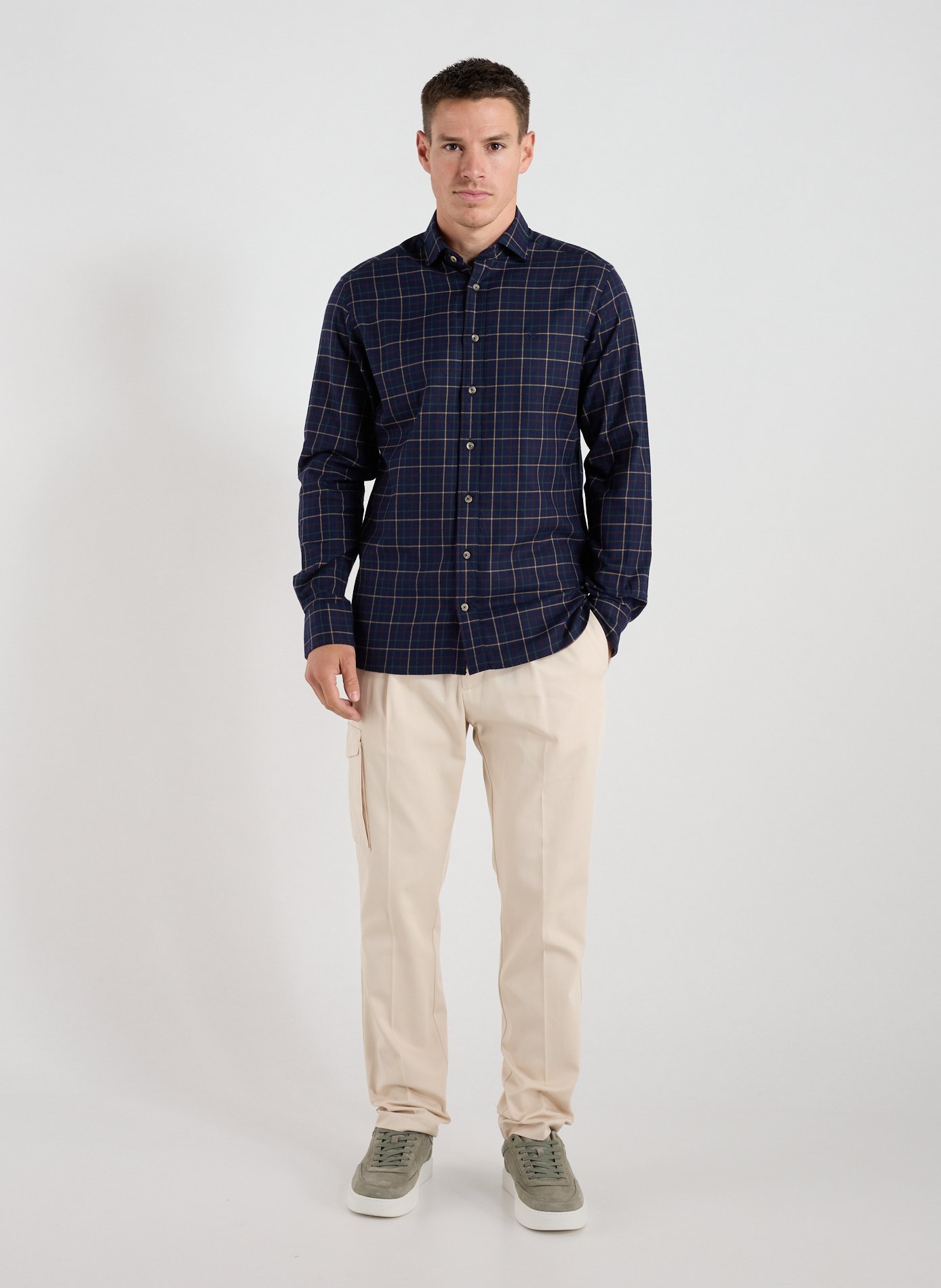 Classic checkered cotton shirt HACKETT Blue