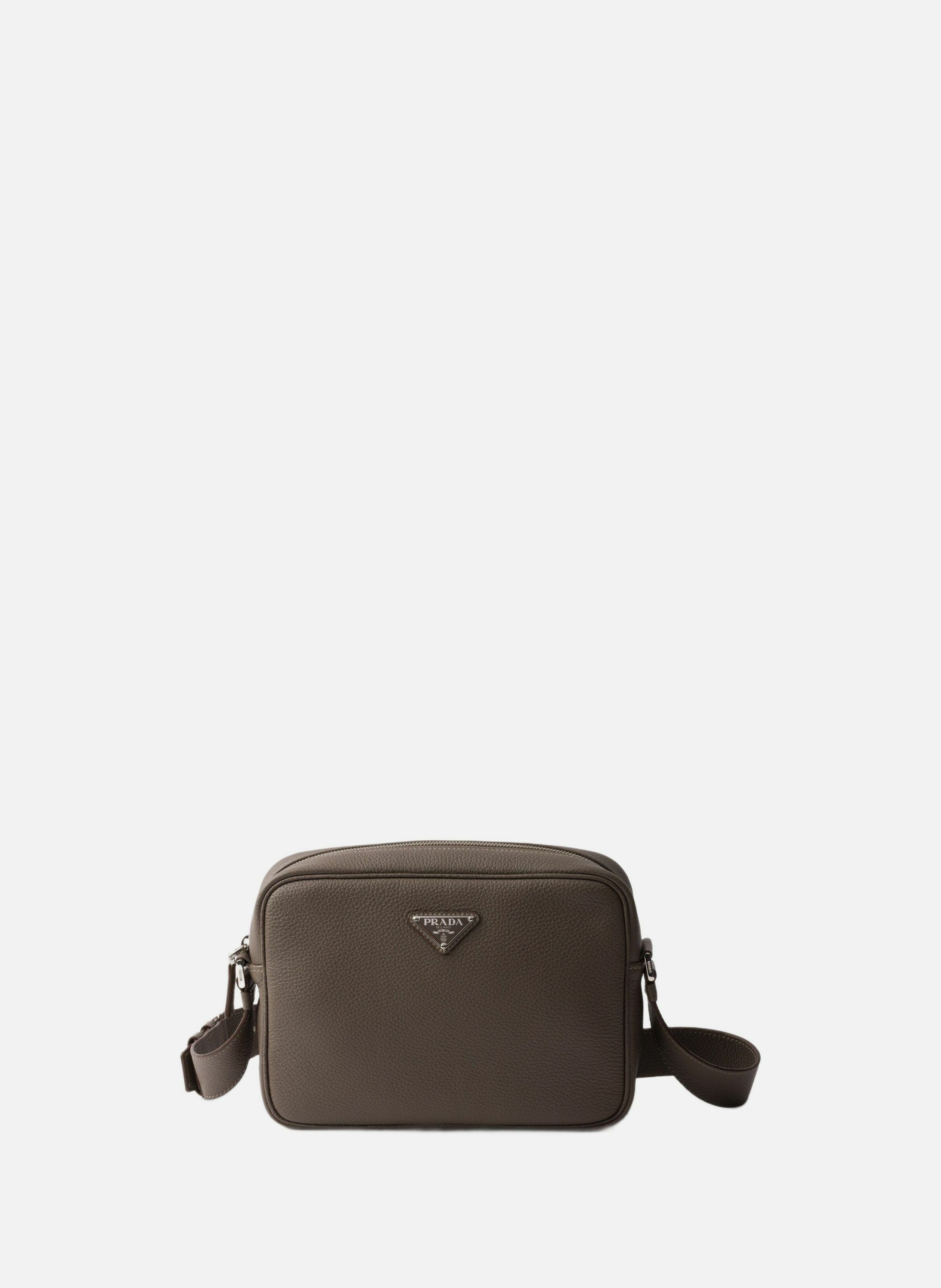 Sac à bandoulière en cuir PRADA Gris