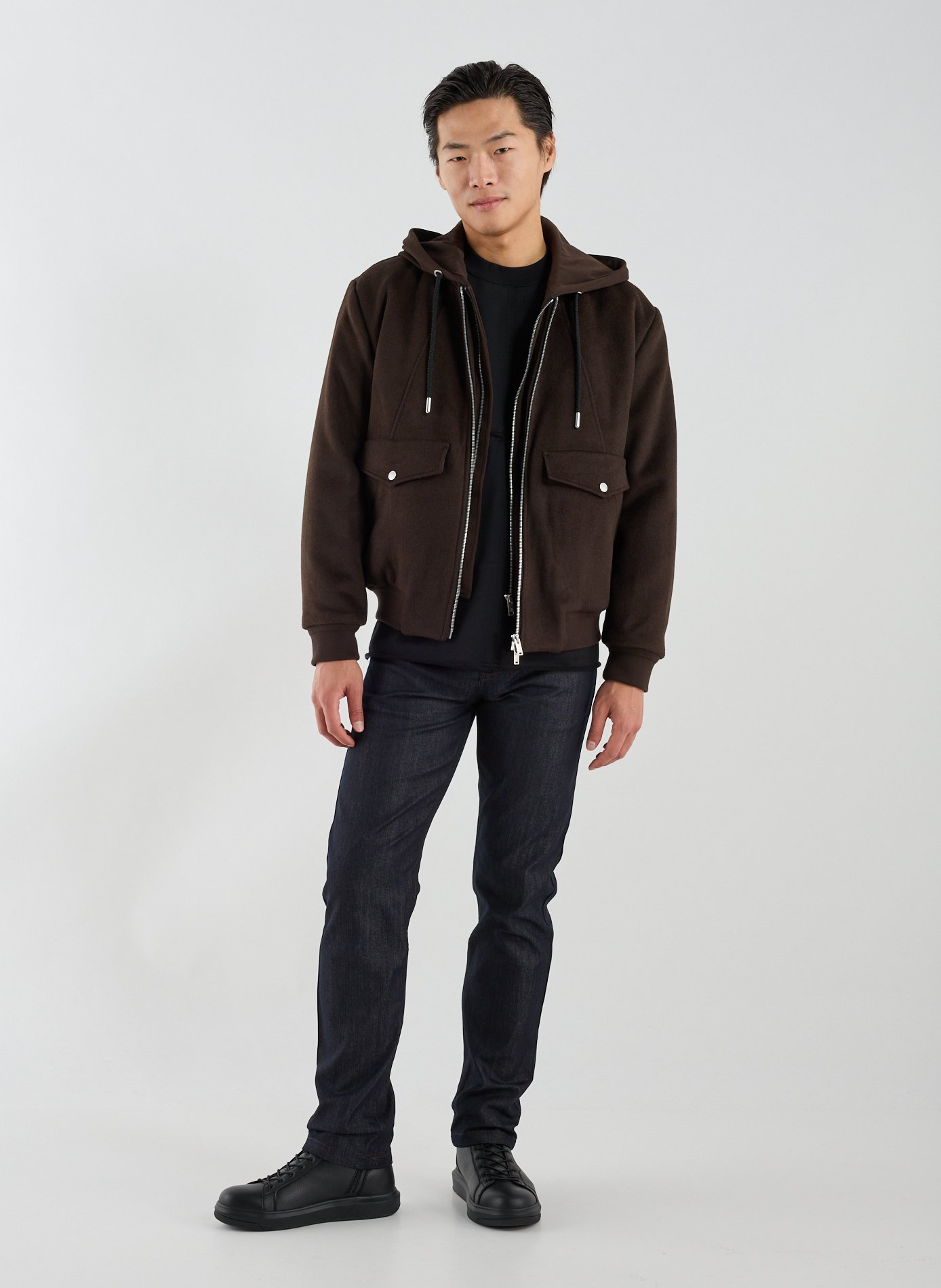 Oversized wool blend parka MOOSE KNUCKLES Brown