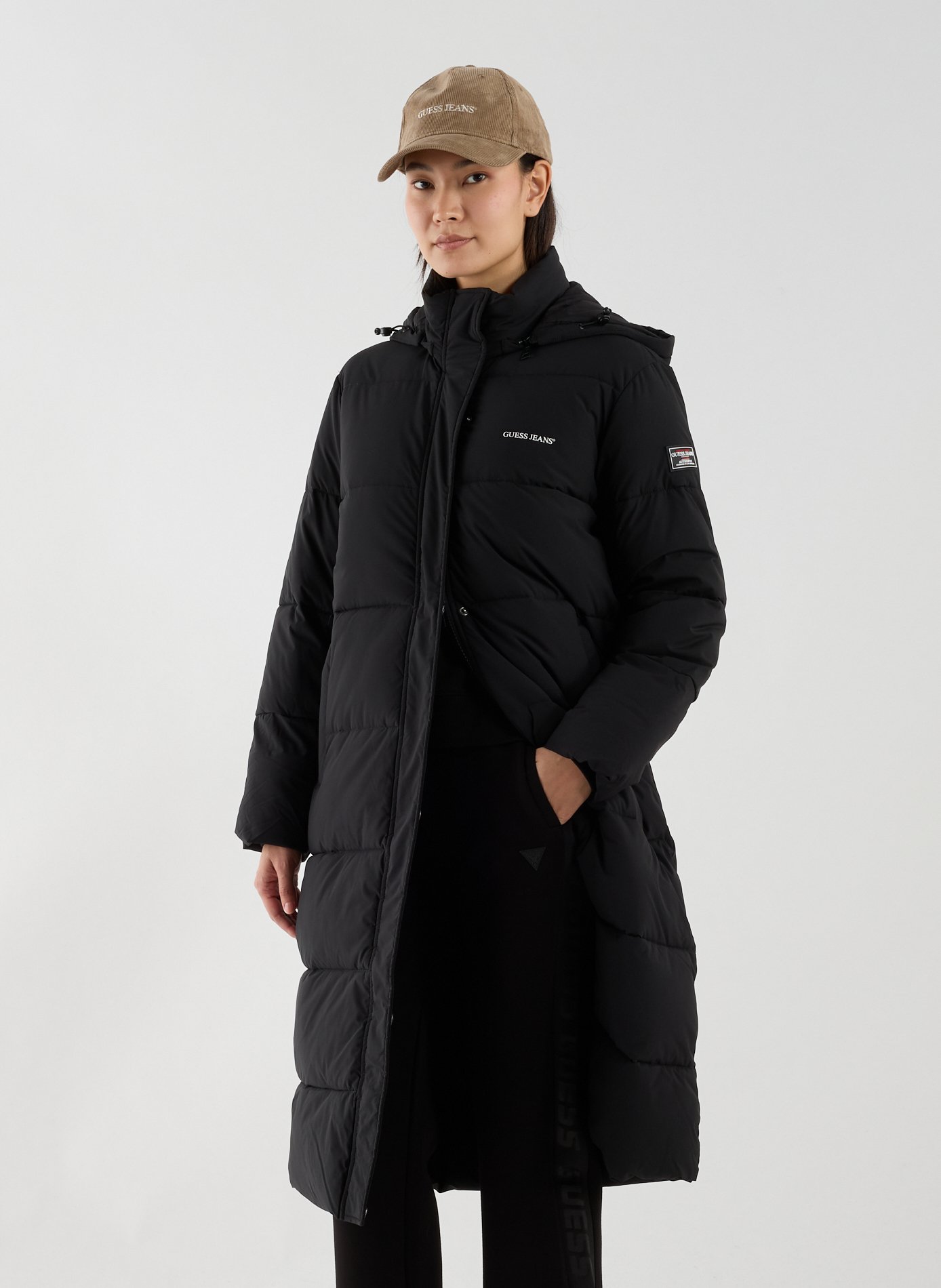 Manteau droit col montant GUESS Noir