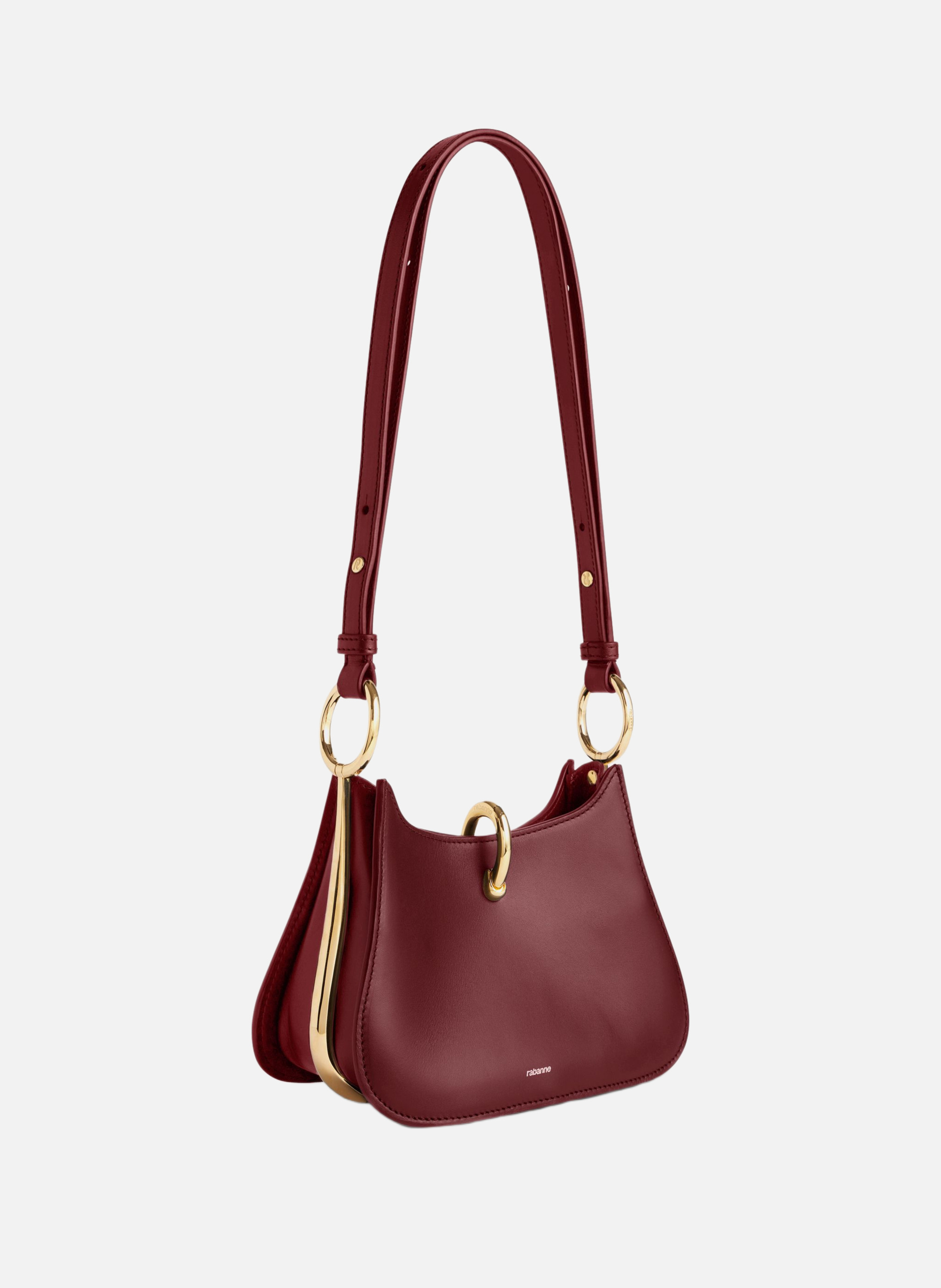 Petit sac ring en cuir RABANNE Rouge