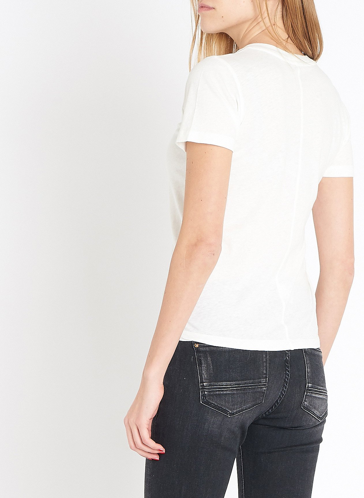 Tee-shirt col rond en coton gamipy AMERICAN VINTAGE Blanc