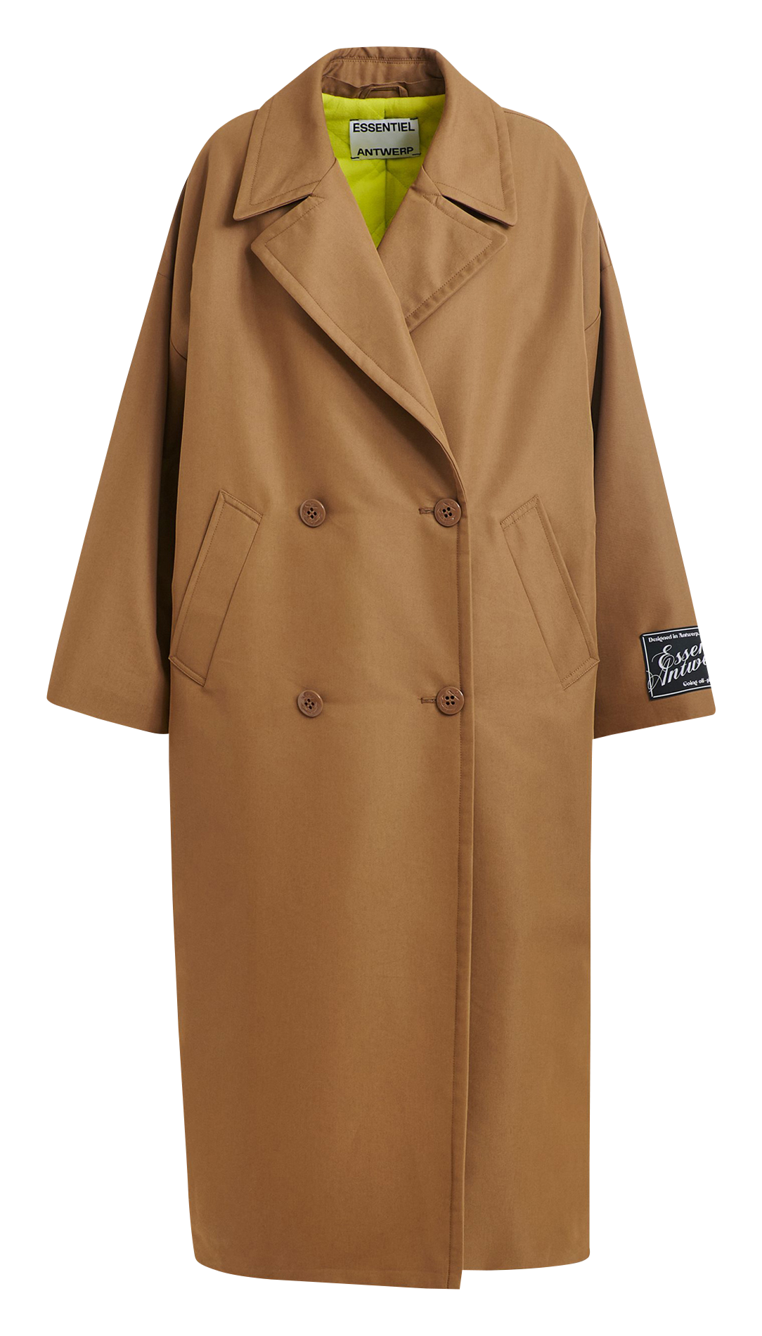 Trench col tailleur en coton mélangé josje ESSENTIEL ANTWERP Marron